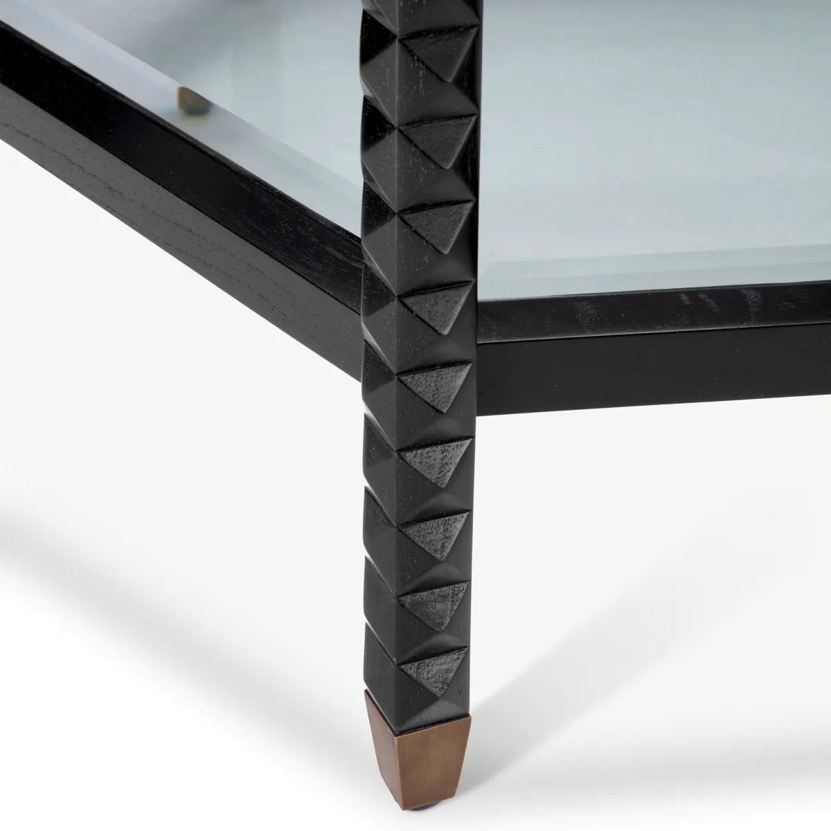 Cornelius Cornelius glass table top with a black base