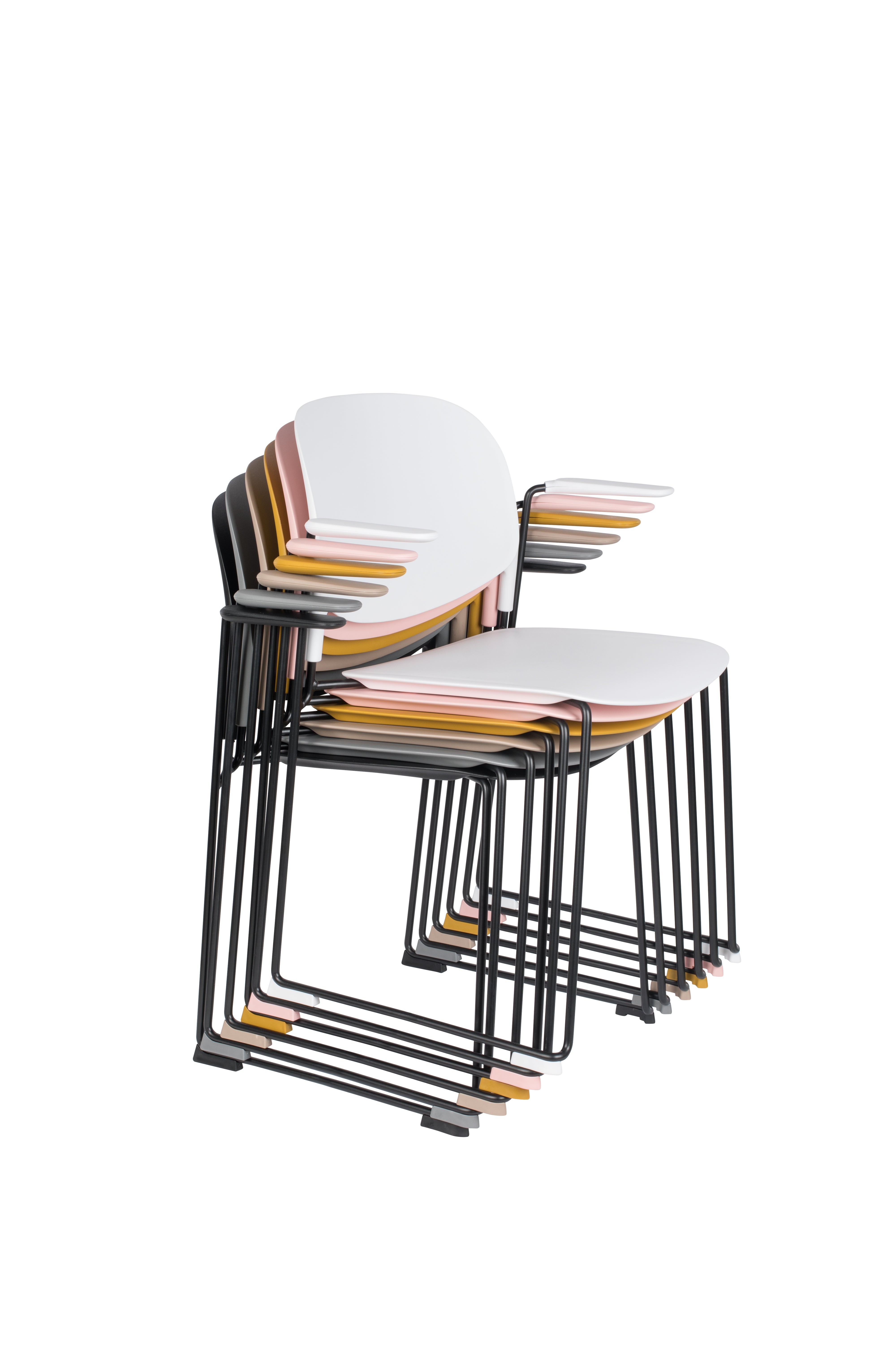 STACKS chair pink with black base