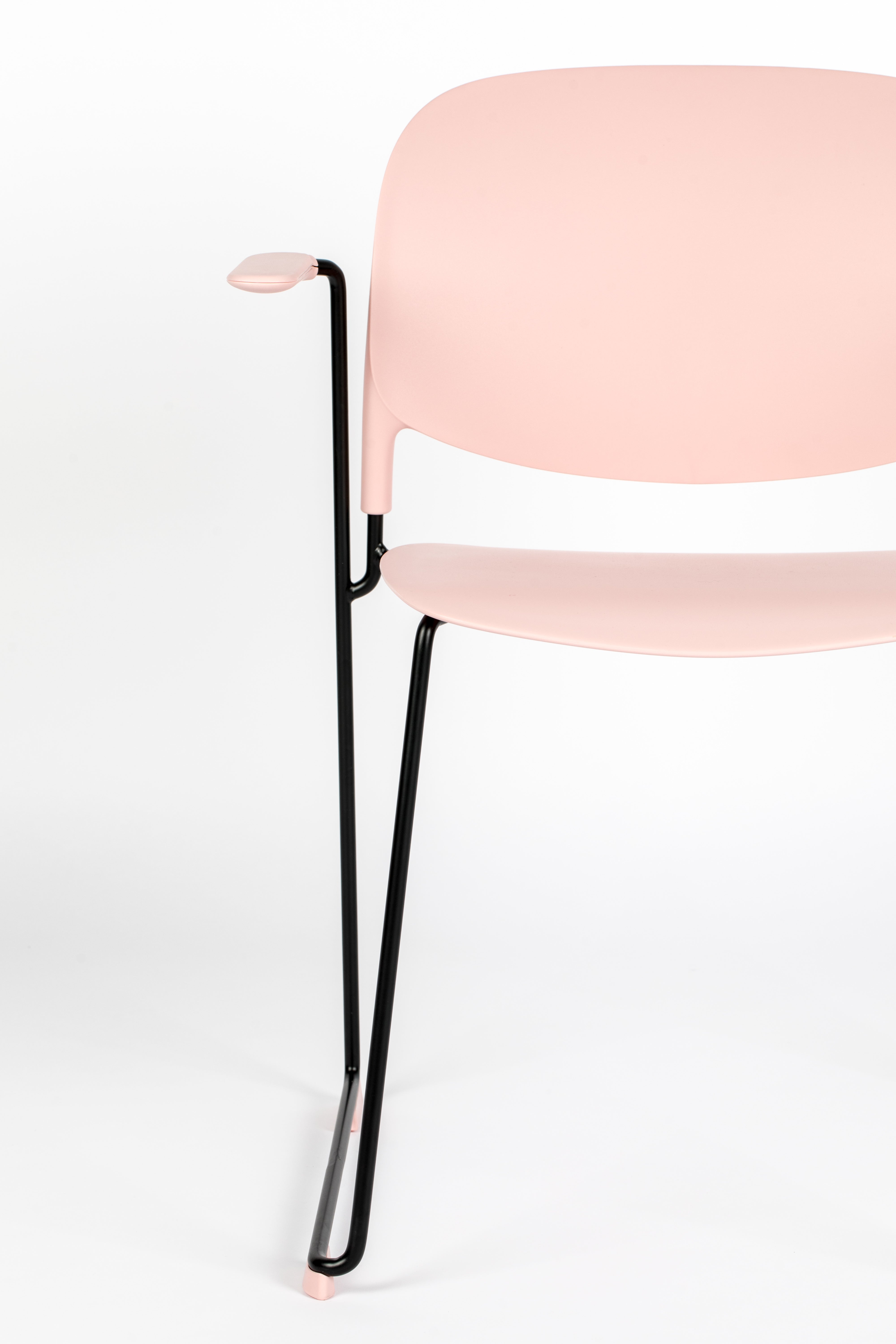 STACKS chair pink with black base