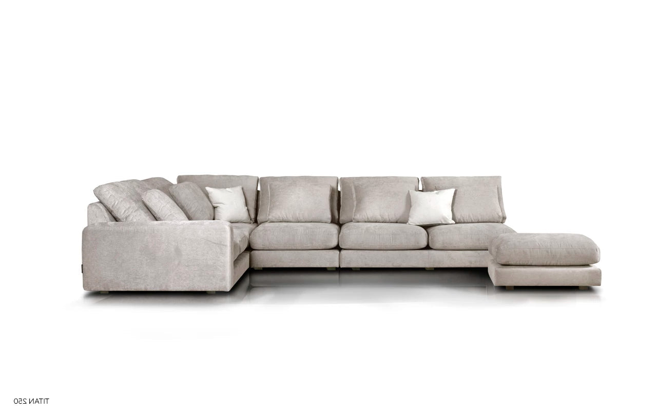 Left-sided modular corner sofa NOOR customizable