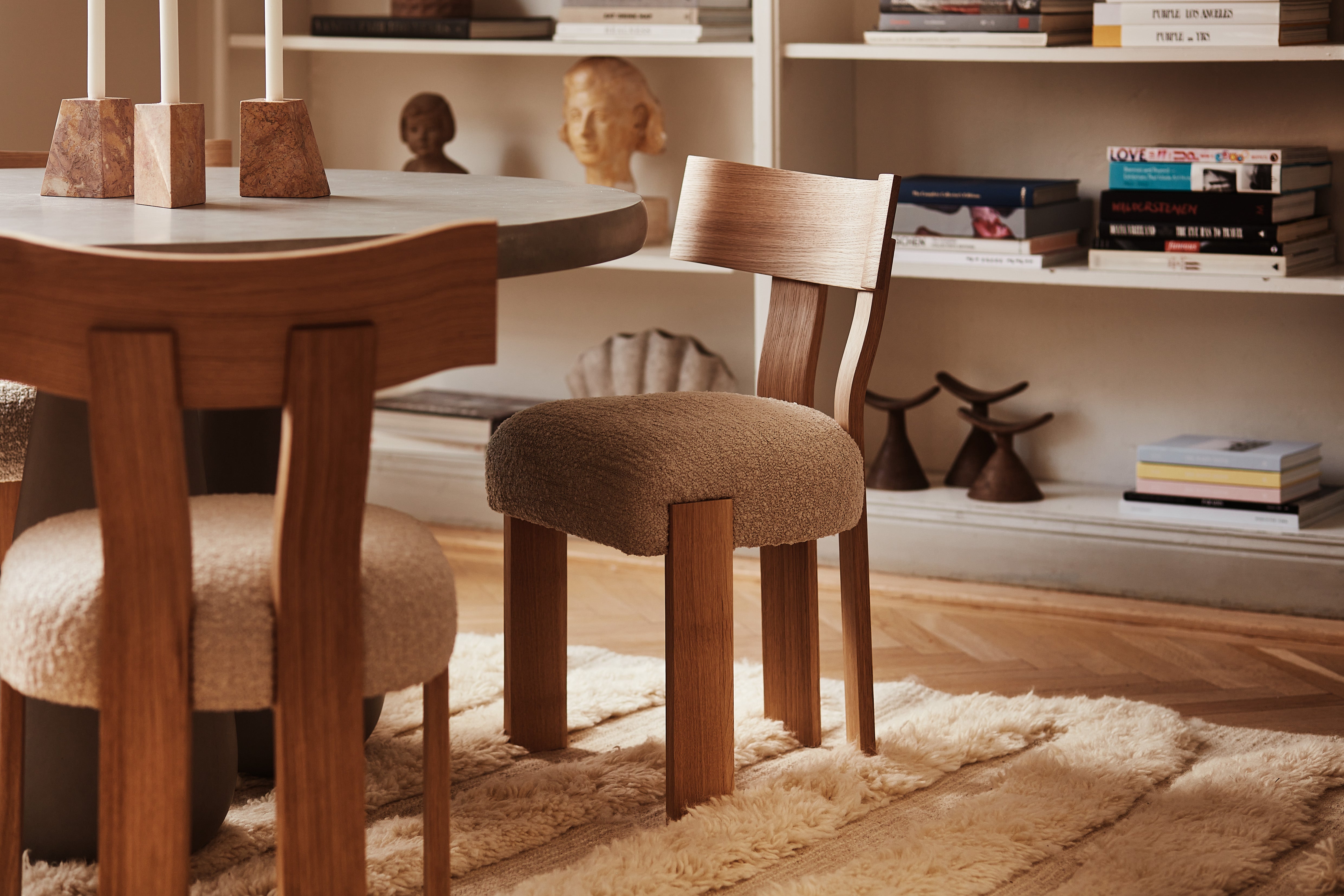 Set von Kerzenhaltern PYRAMID orange Marmor