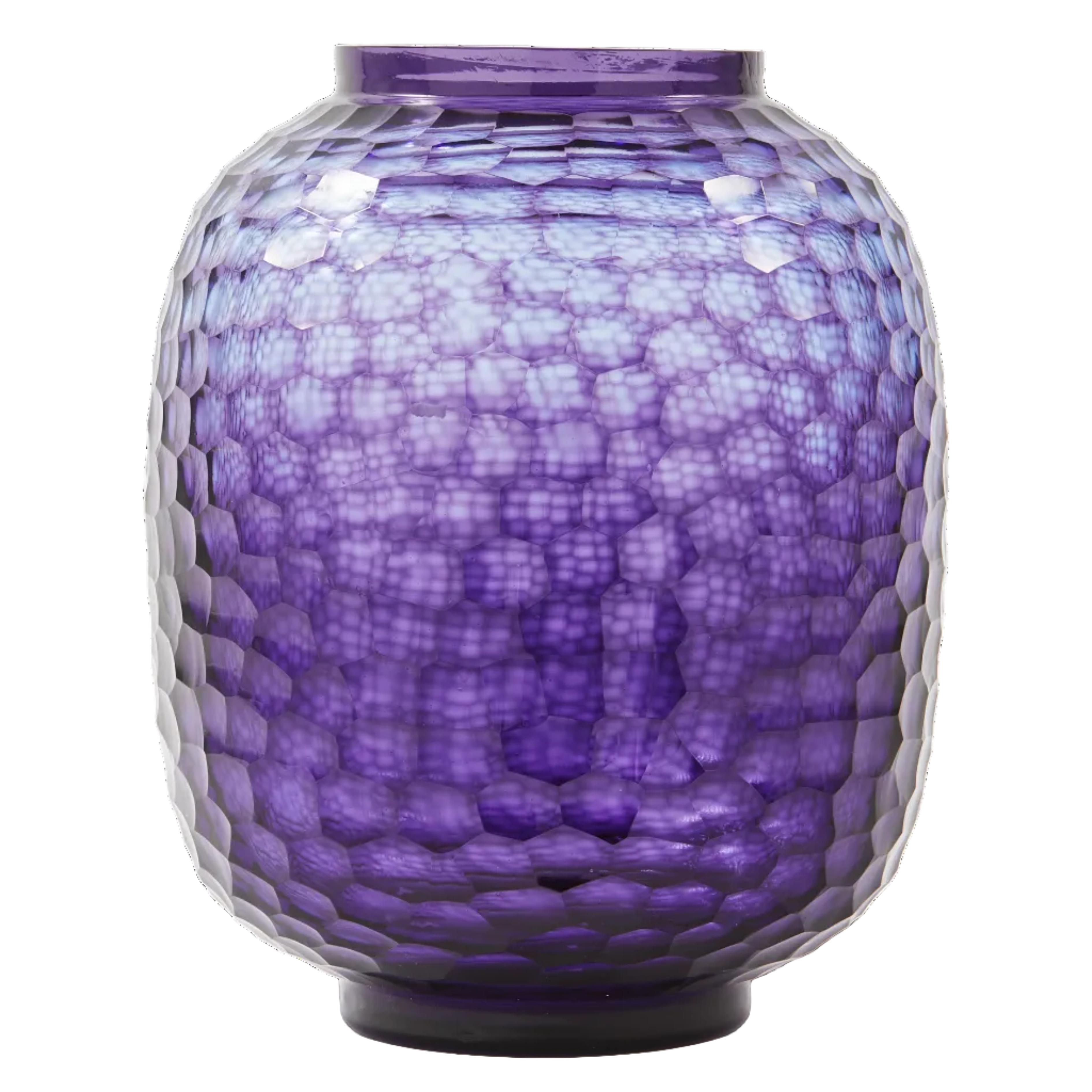 Dark Purple HONEYCOMB Glass Vase