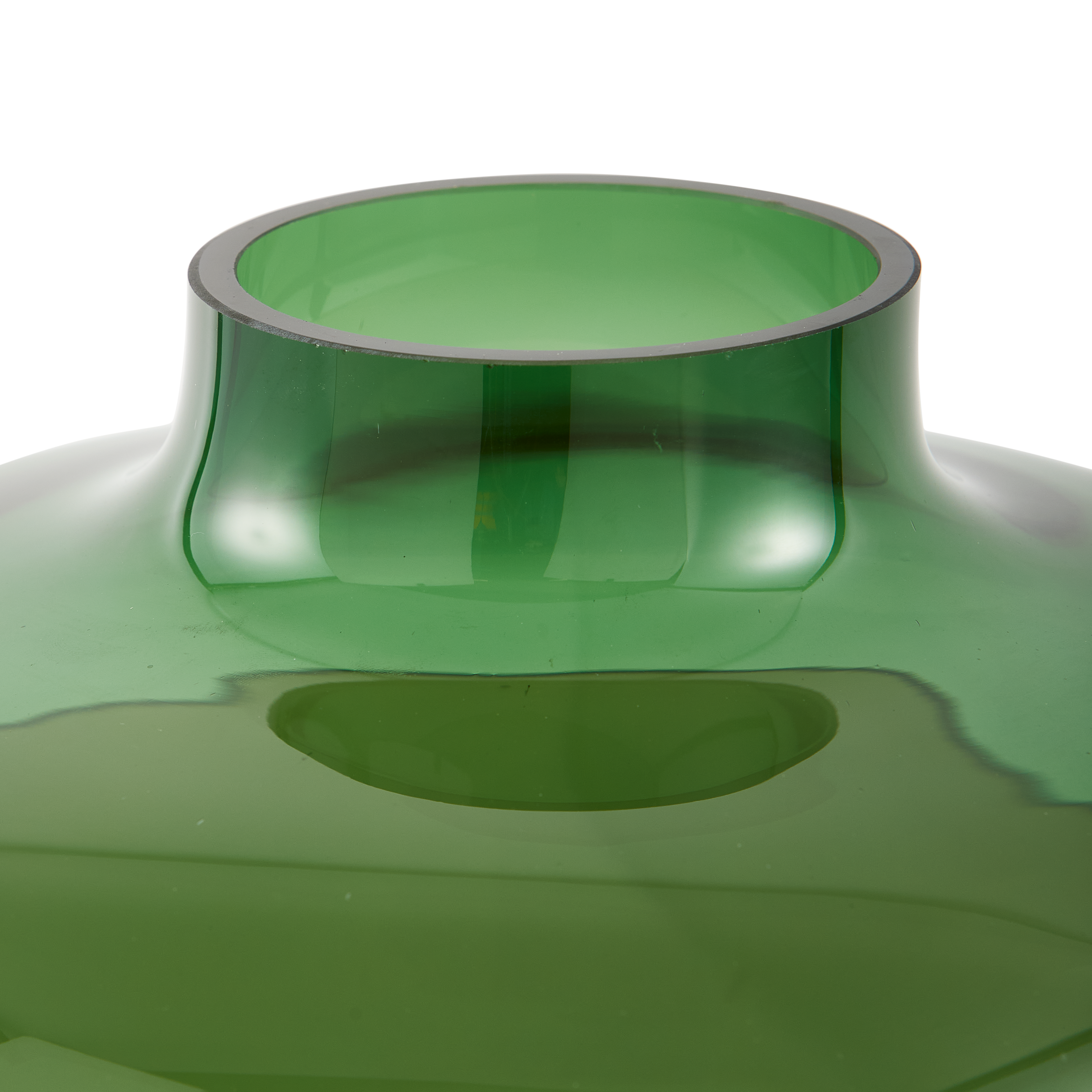 Glass vase FORMY pink with green