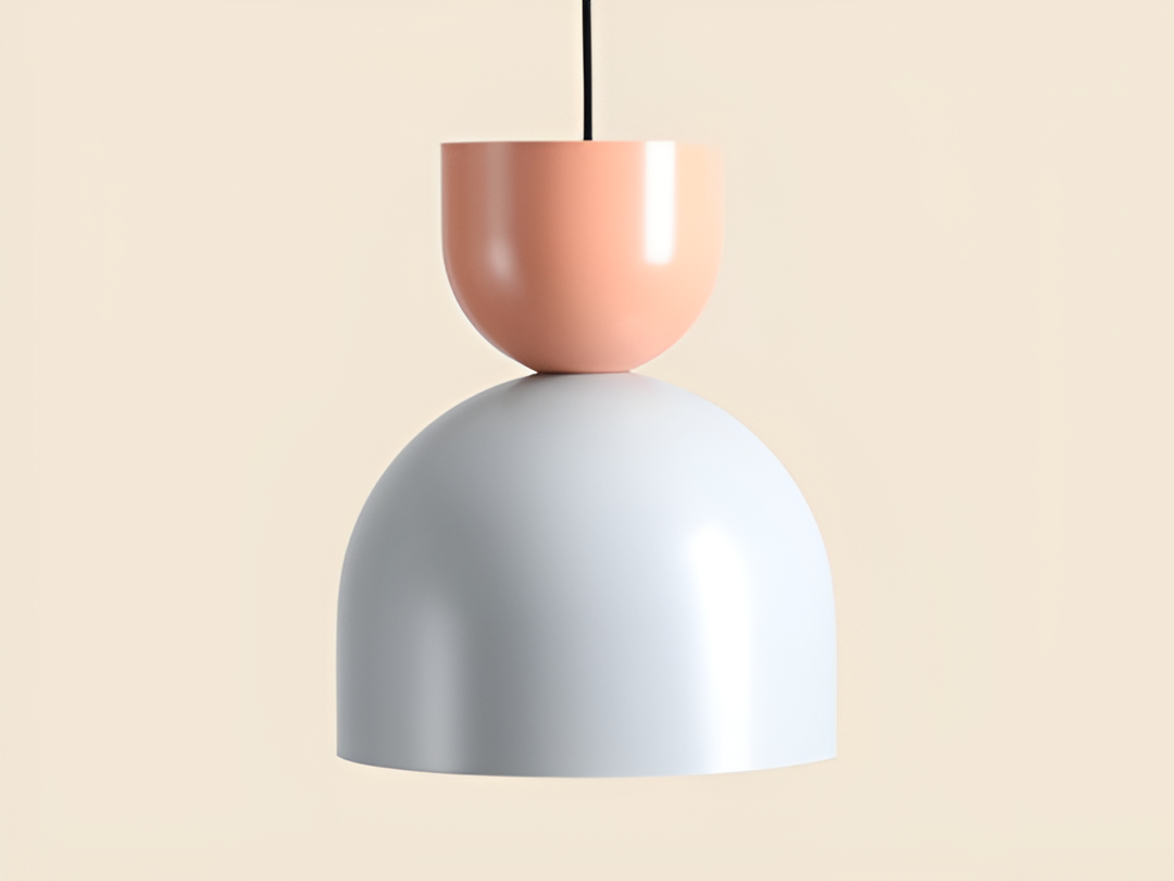 Coral hanging lamp with gray