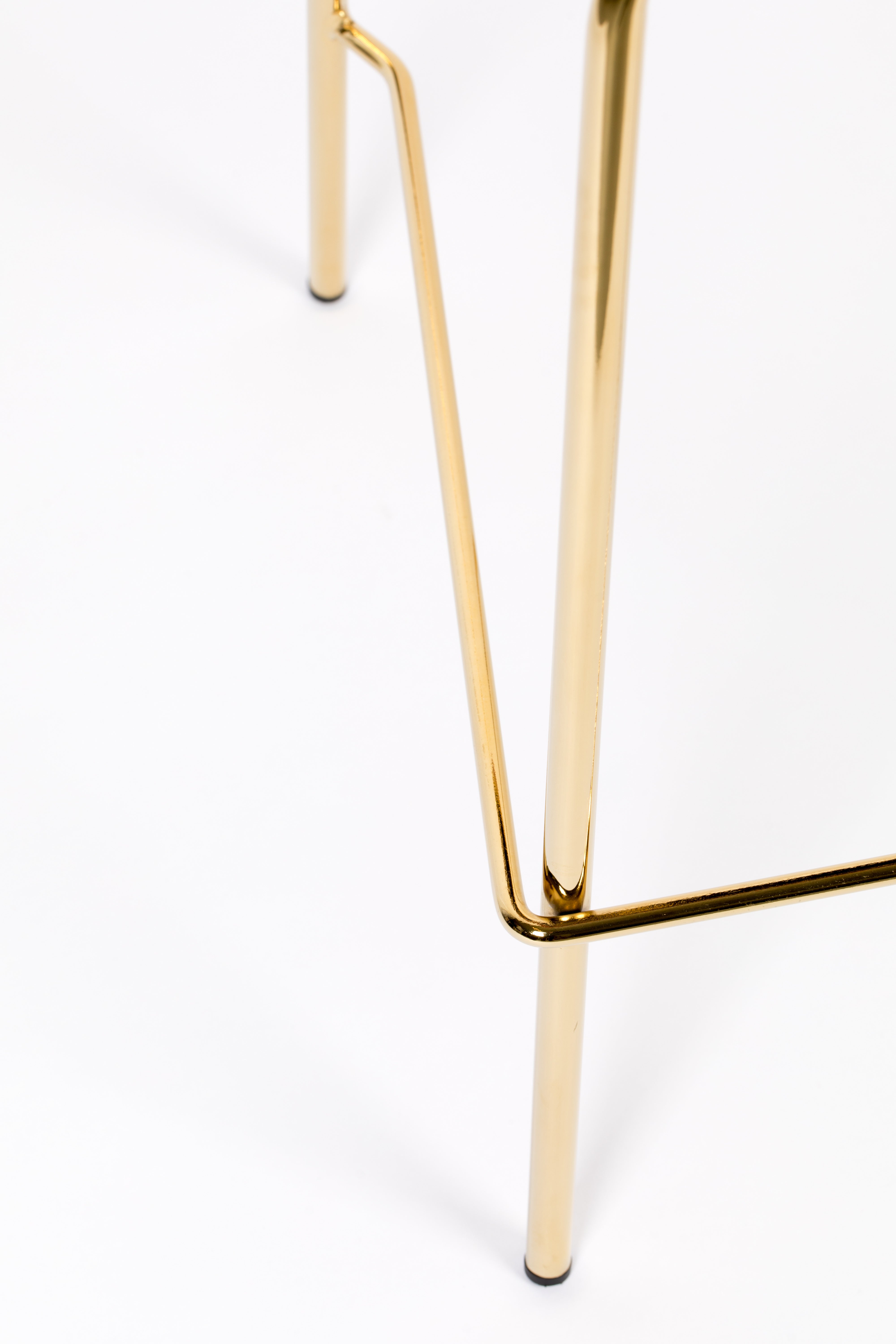JOLIEN Dark Blue Stool with Gold Base