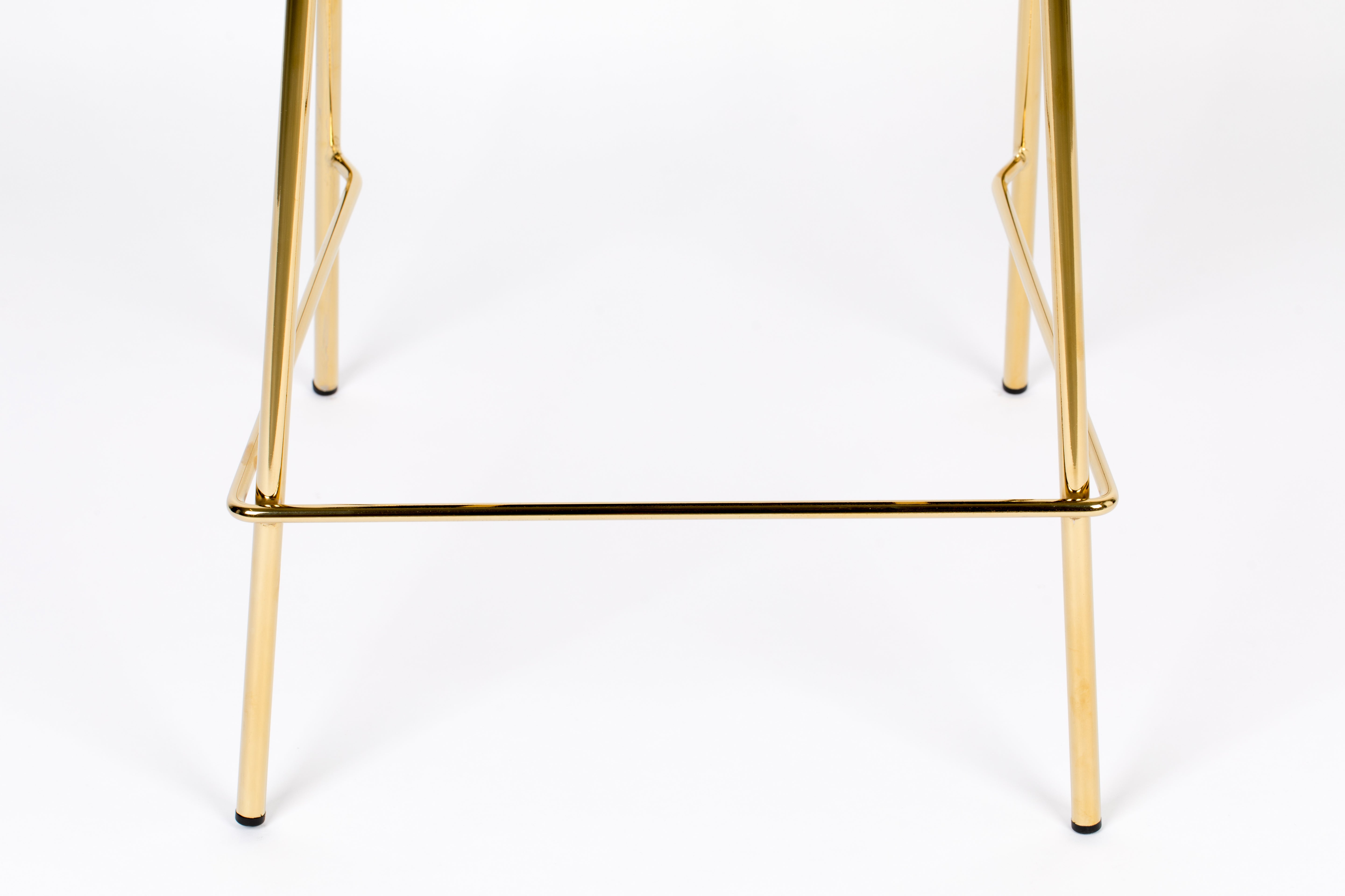 JOLIEN Dark Blue Stool with Gold Base