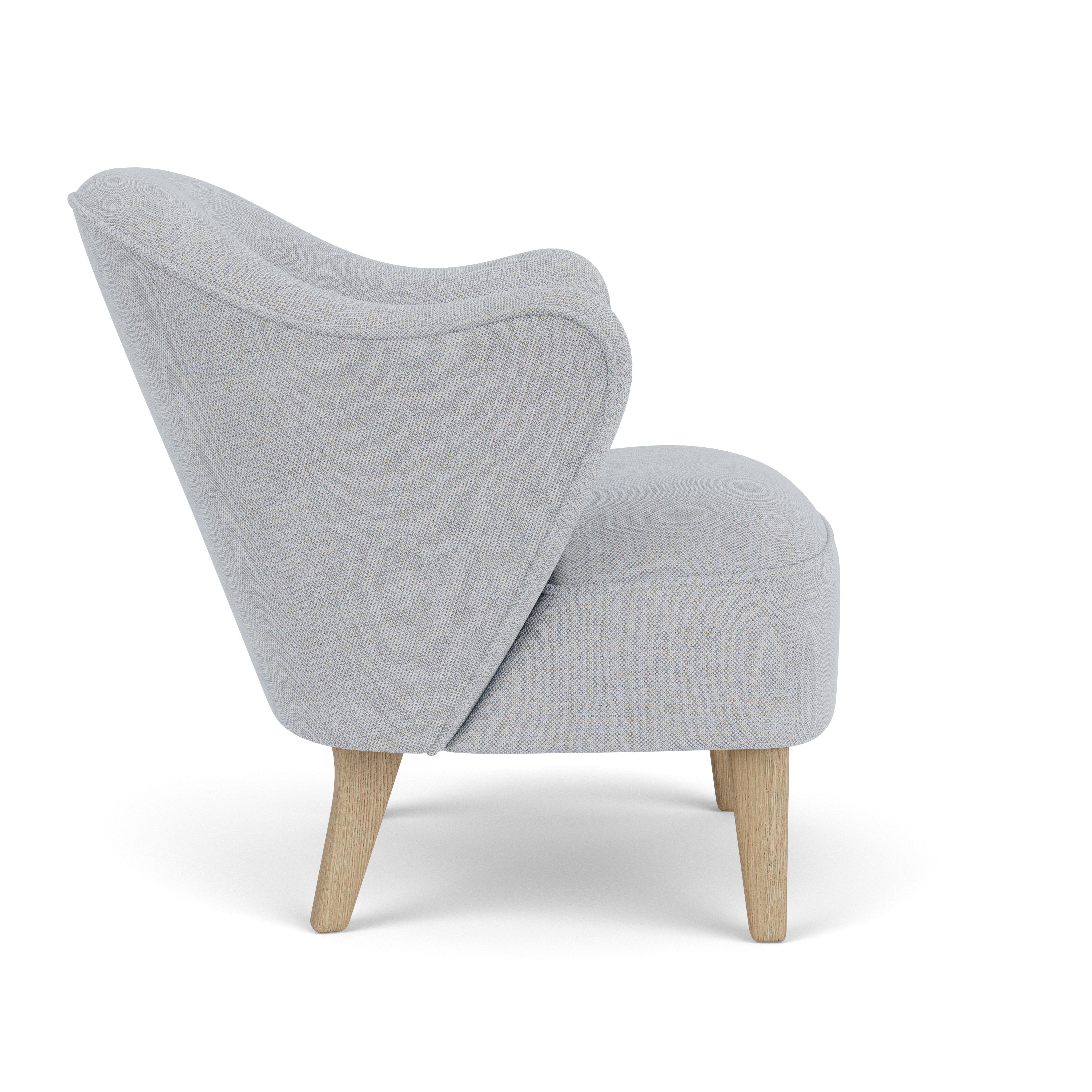 INGEBORG light gray armchair with oak base