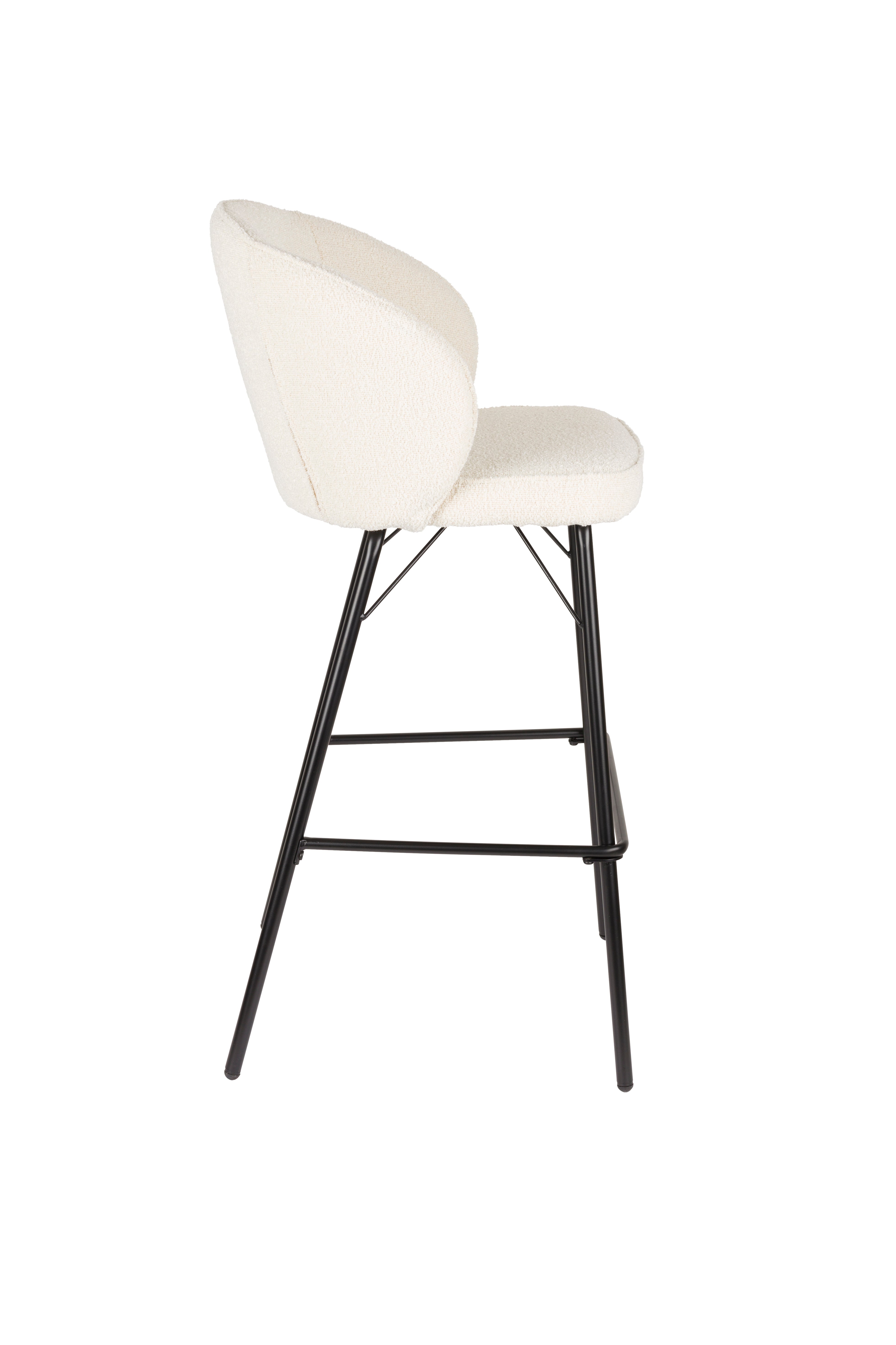 Hocker JOA weiß mit schwarzem Fuß