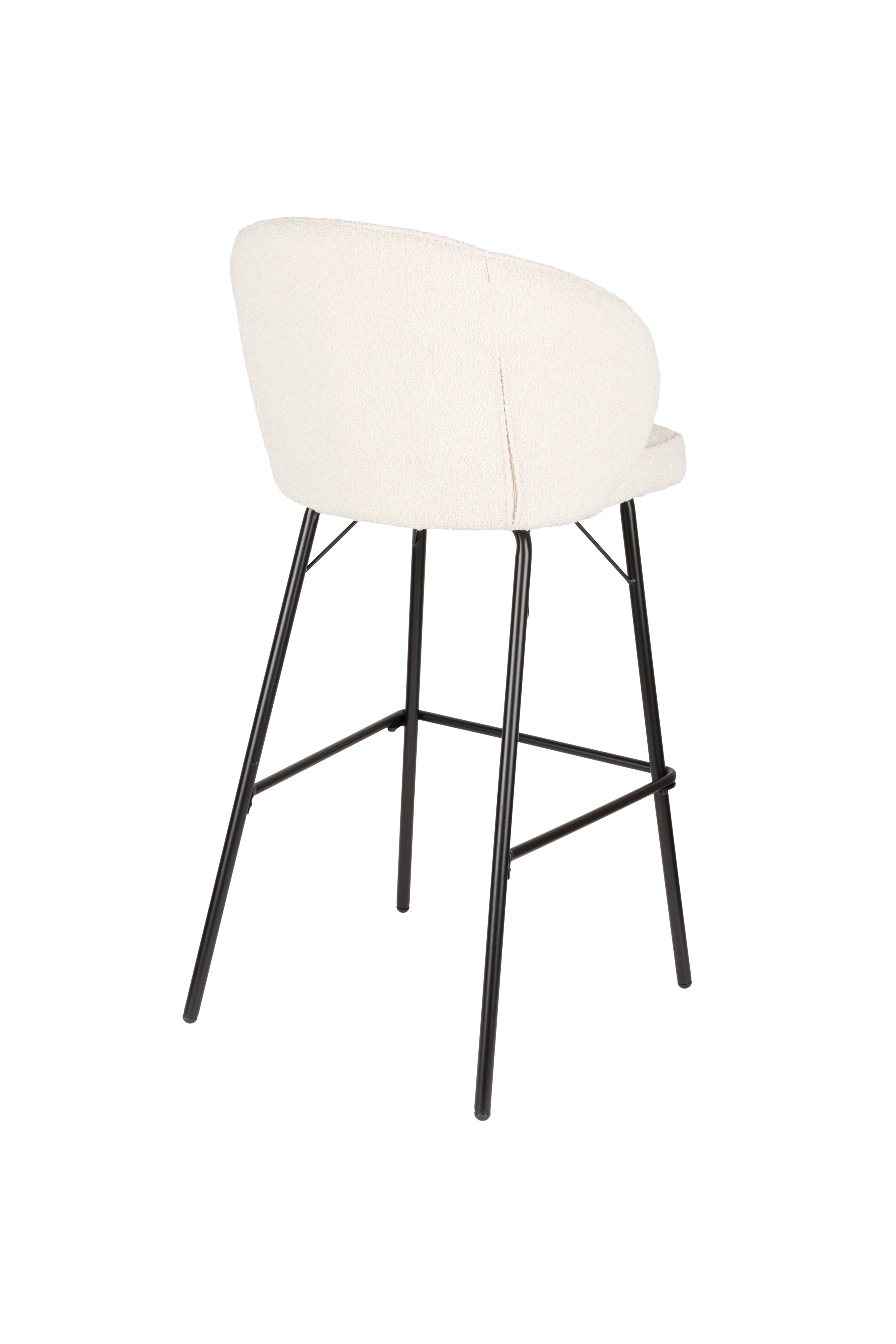 Hocker JOA weiß mit schwarzem Fuß