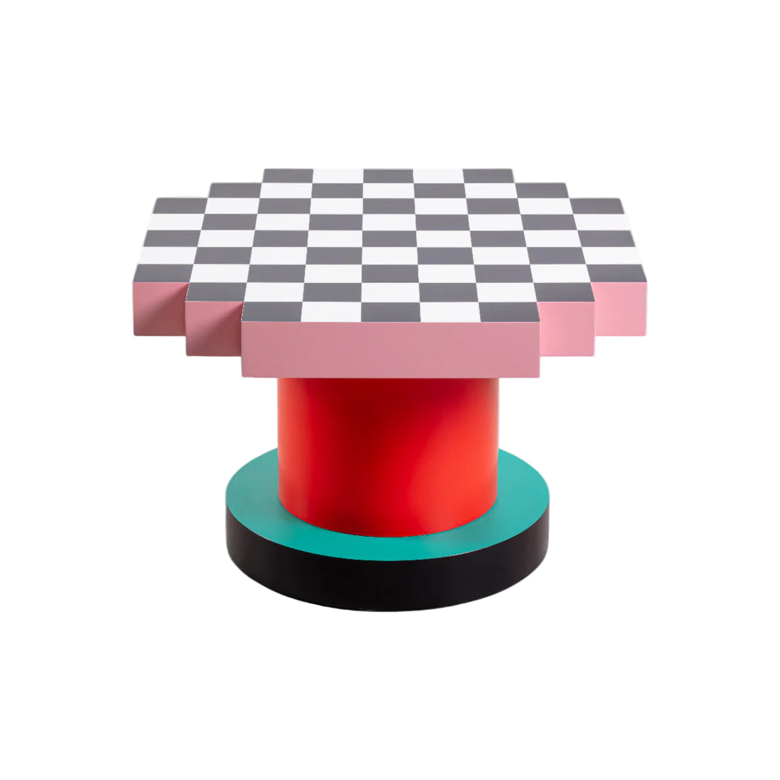 SUPERCOFFEE CHESSBOARD pink with red coffee table