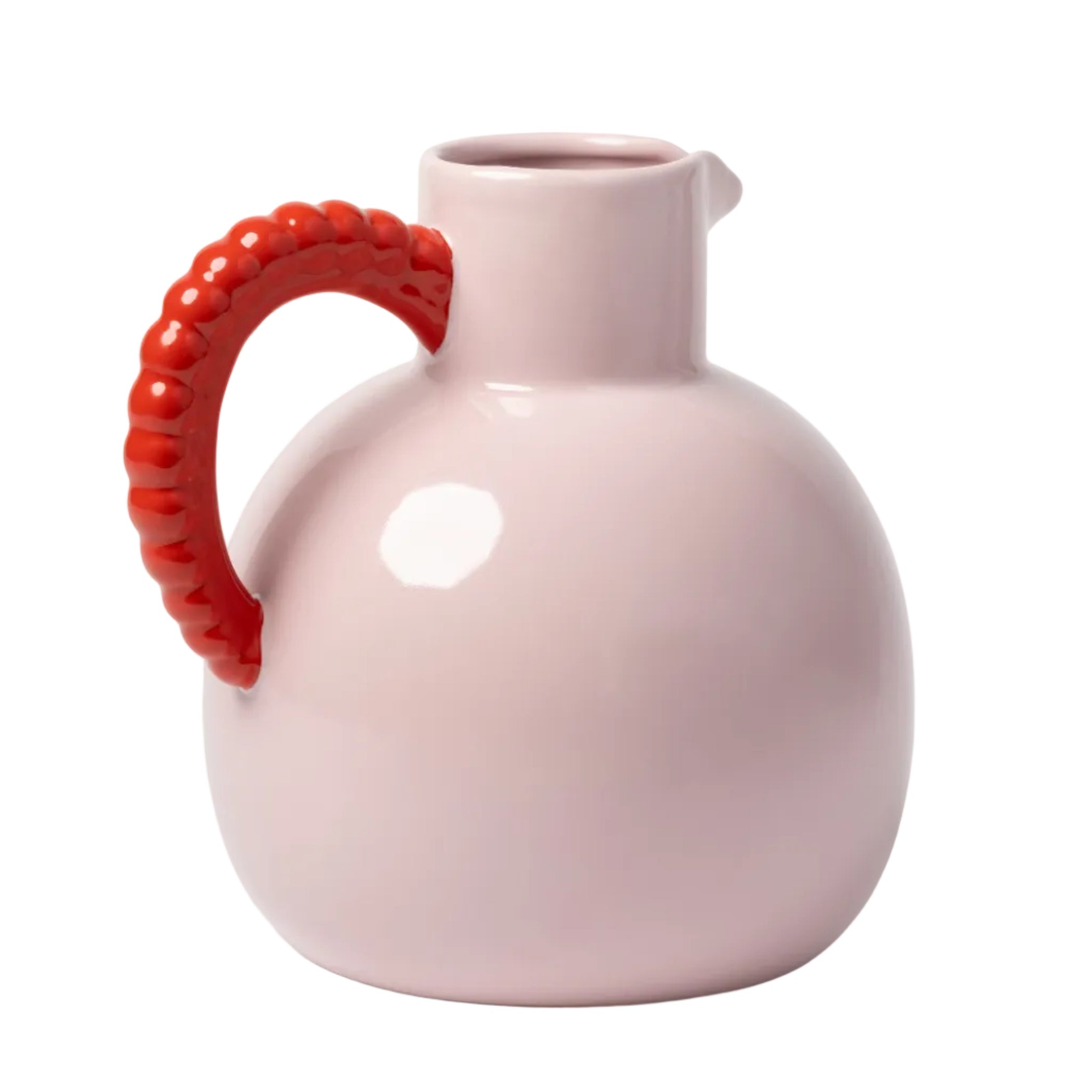 PERLE pink jug with red handle