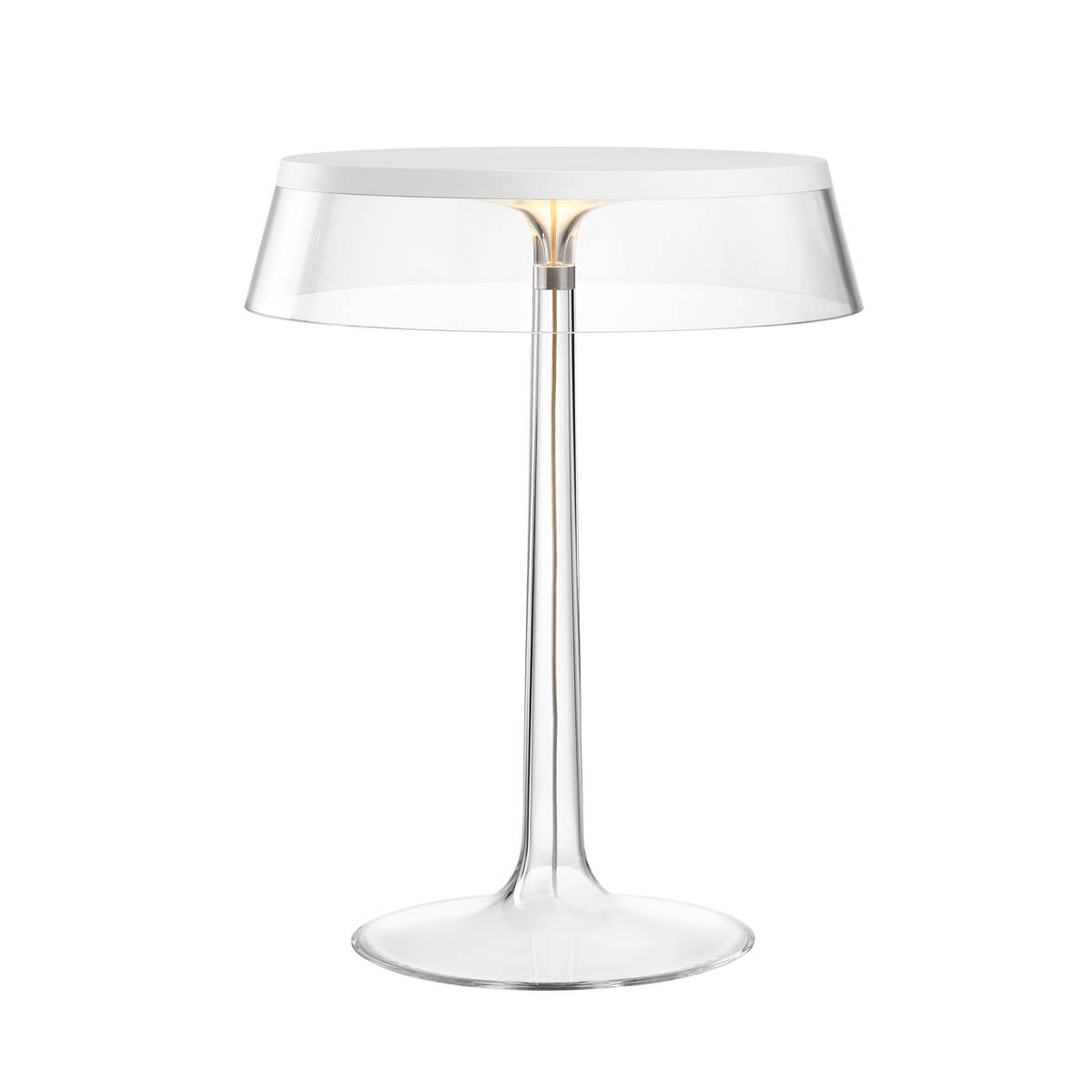 BON JOUR white table lamp with transparent shade