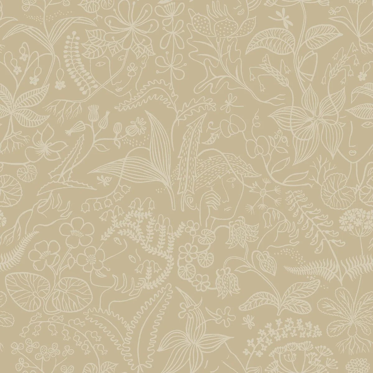GRAZIA Floral Pattern Wallpaper in Sandy Beige