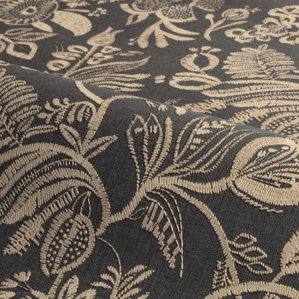 Pastel Ebony Embroidery Imitation Wallpaper