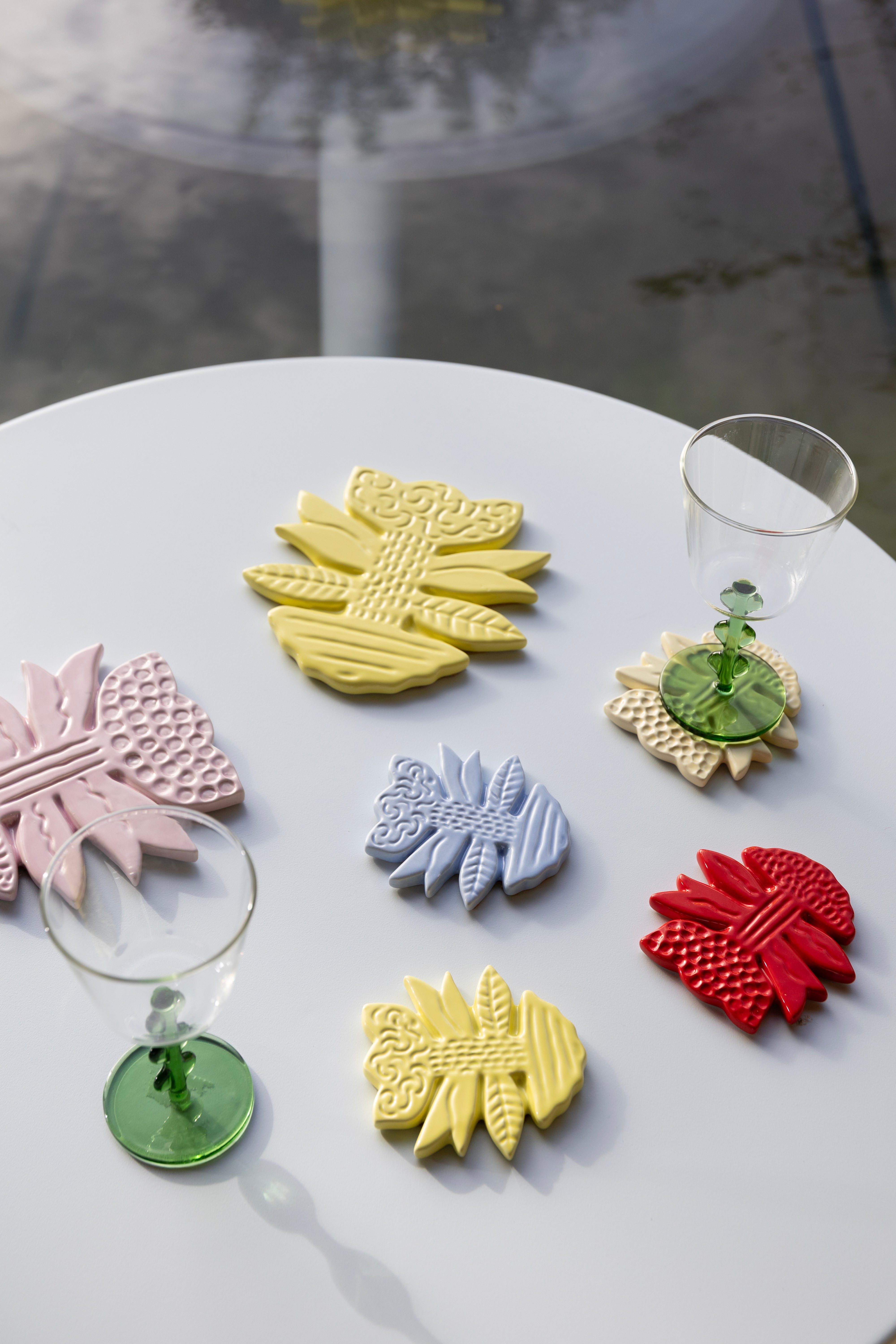 PETAL Green Wine Glass Set