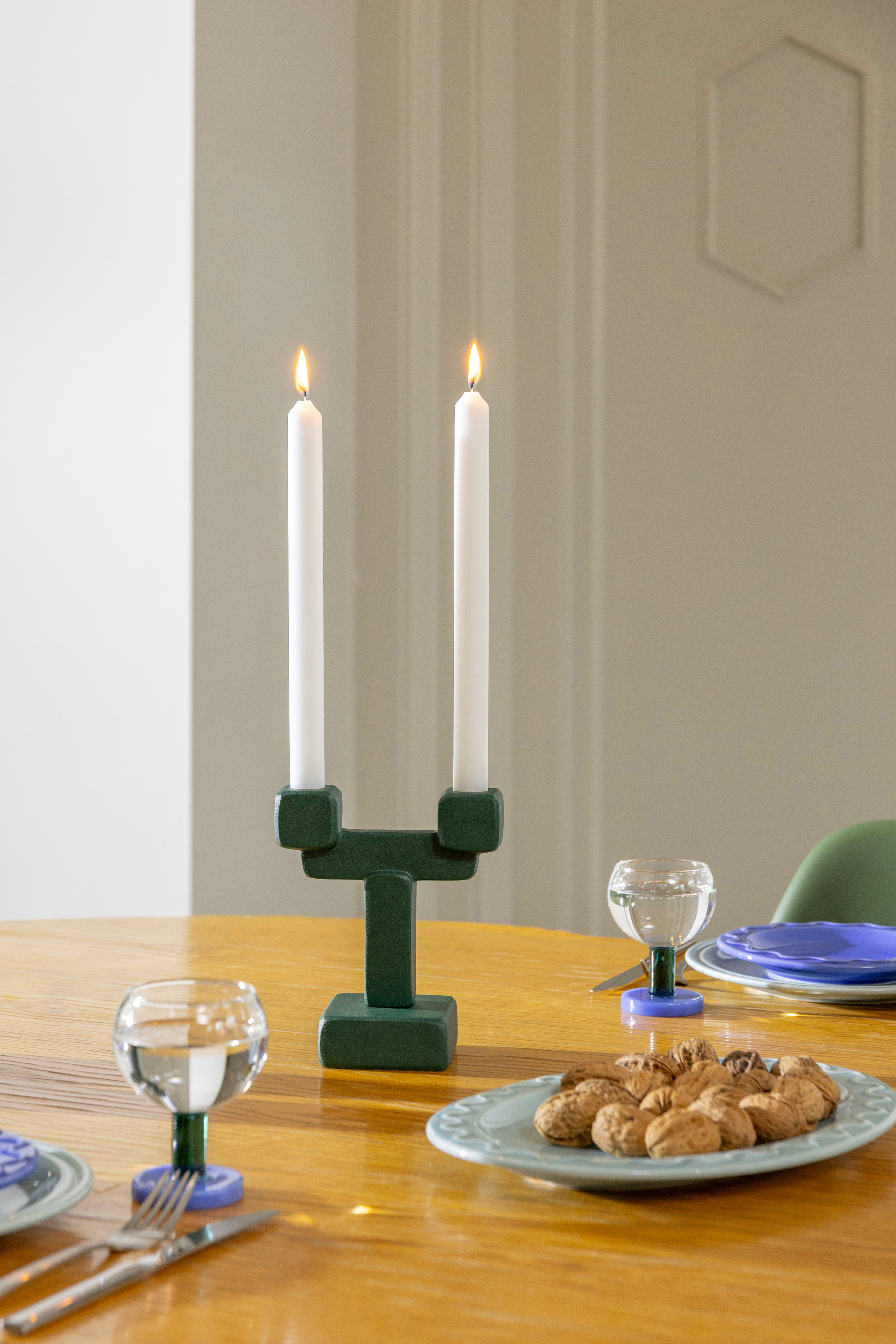 CHUNK Green Candle Holder