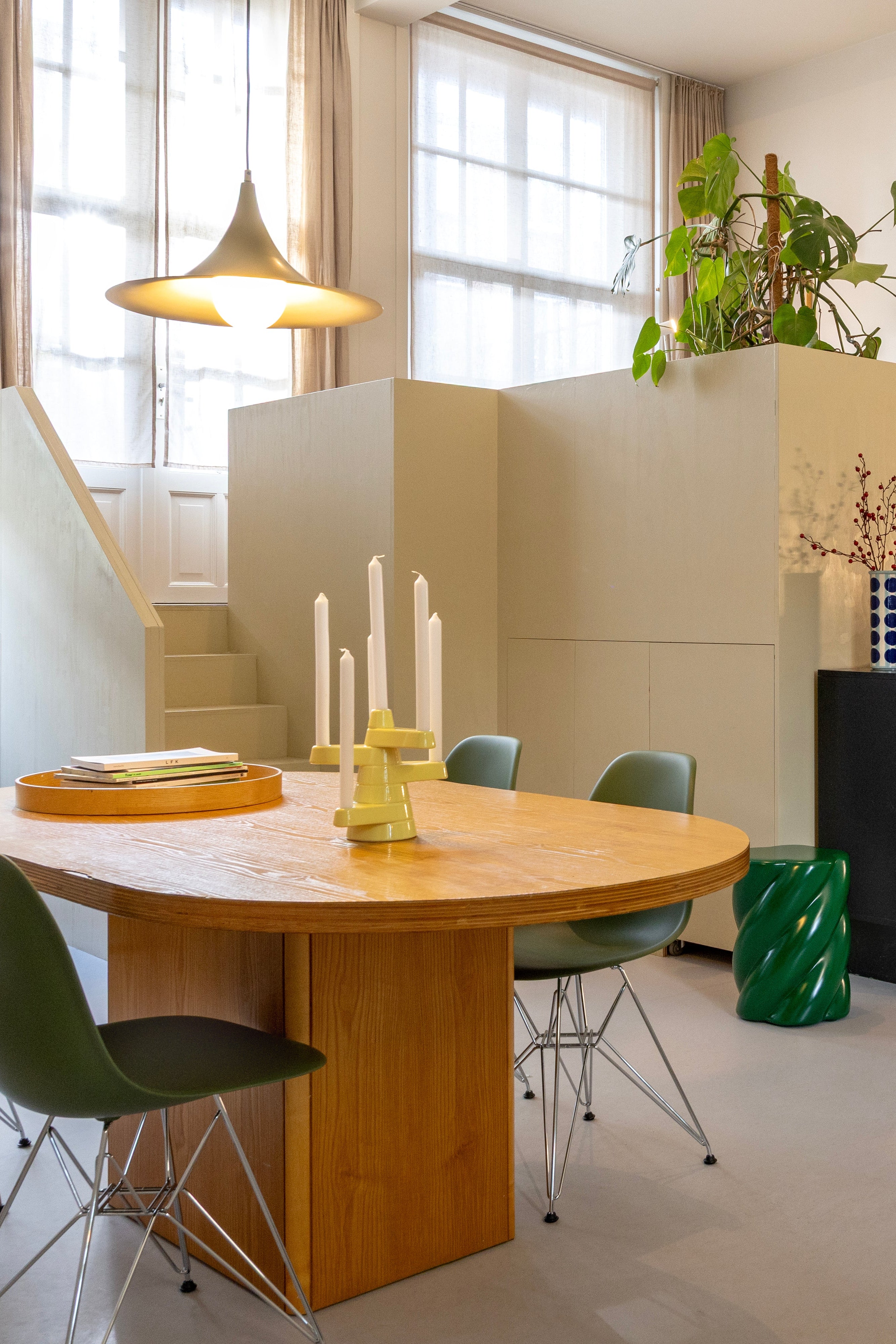 BRUTE yellow five-armed candlestick