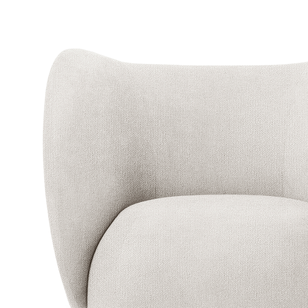 Rico Lounge Boucle Stuhl gebrochen weiß gebrochen