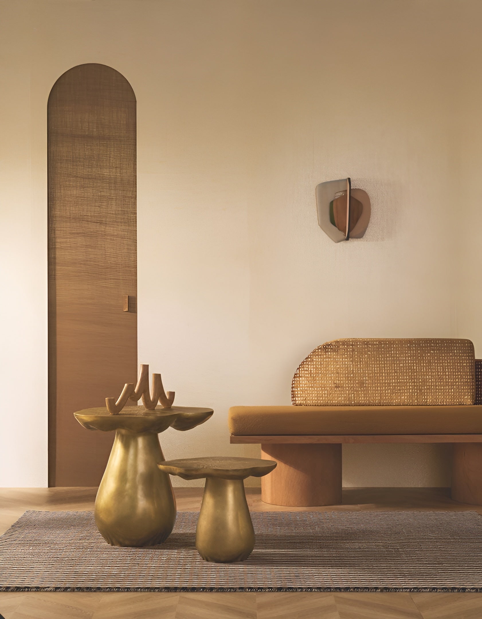 Metallic textured textile wallpaper RADIEUSE - IVORY GOLD ivory