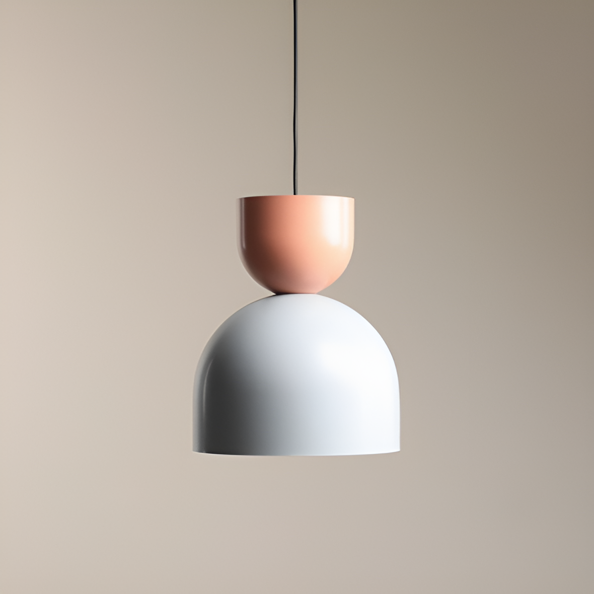 Coral hanging lamp with gray