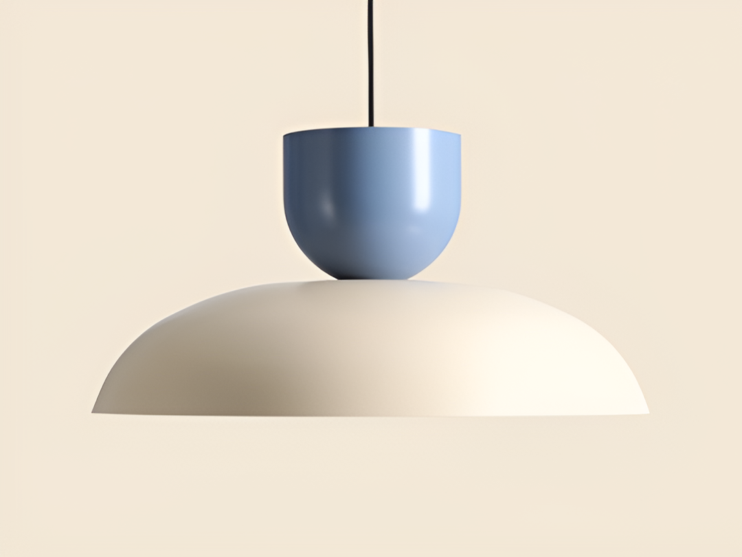 Hängelampe ELLA creme mit blau