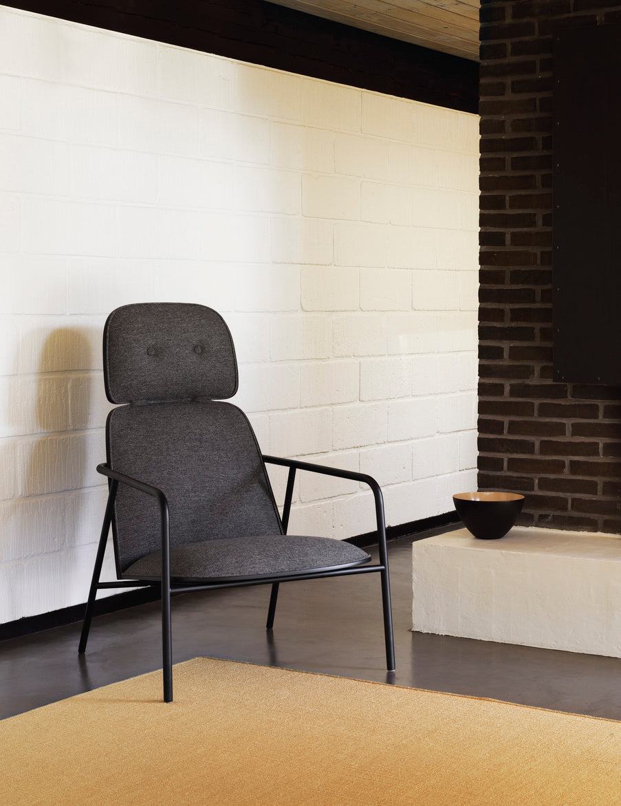 PAD armchair high oak veneer with a gray base