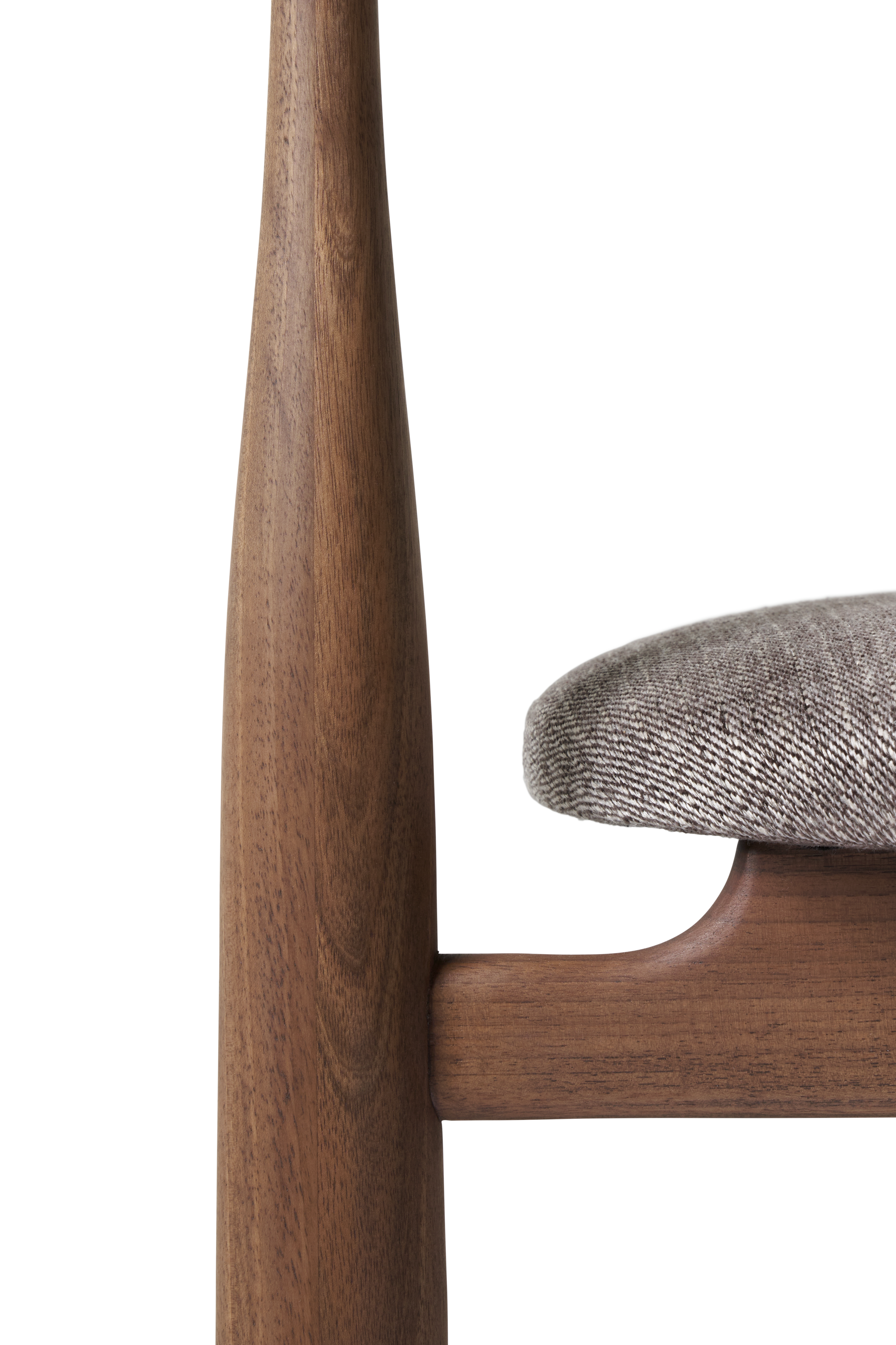 Bukowski chair upholstered with a nut base