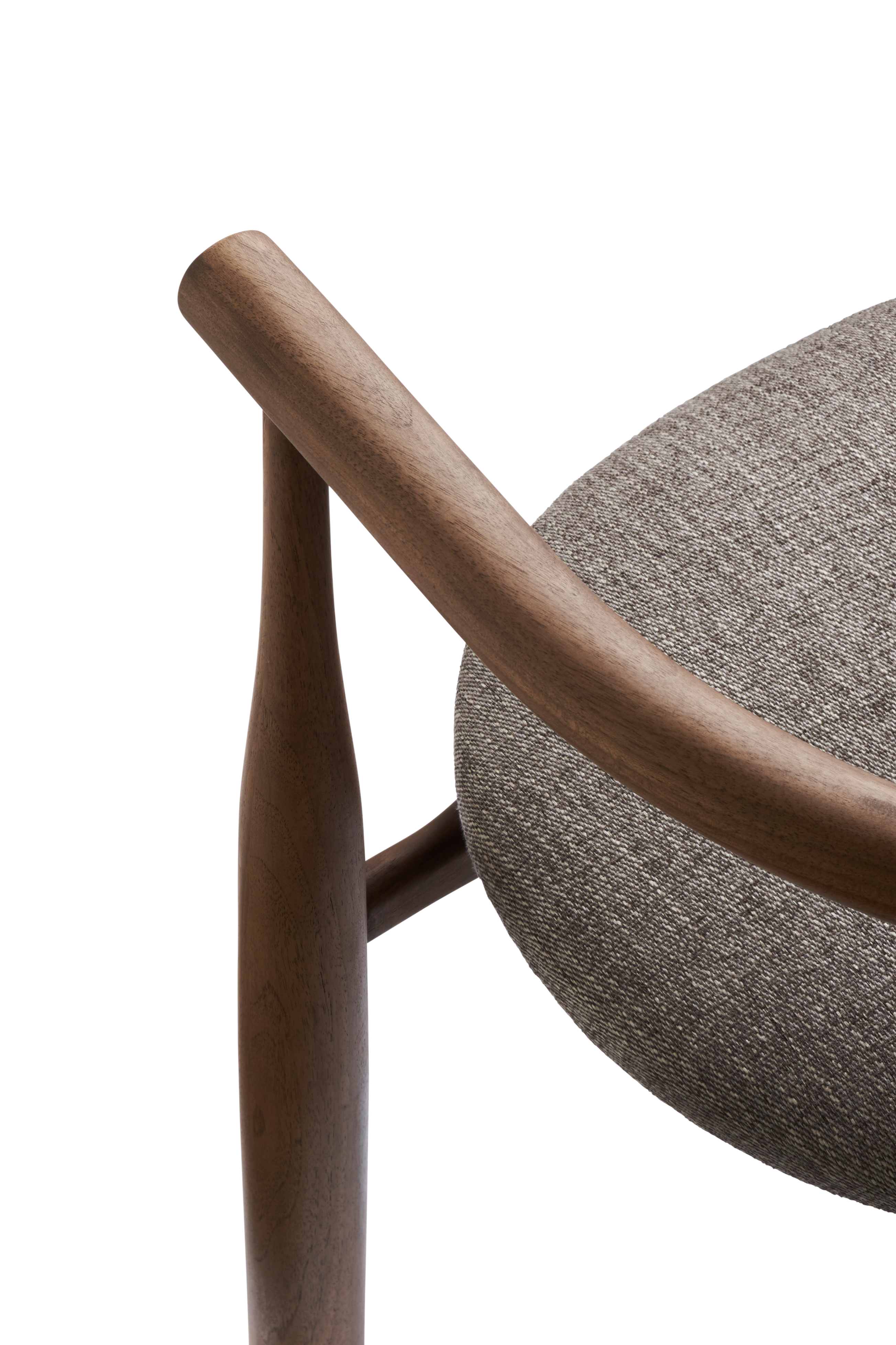 Bukowski chair upholstered with a nut base