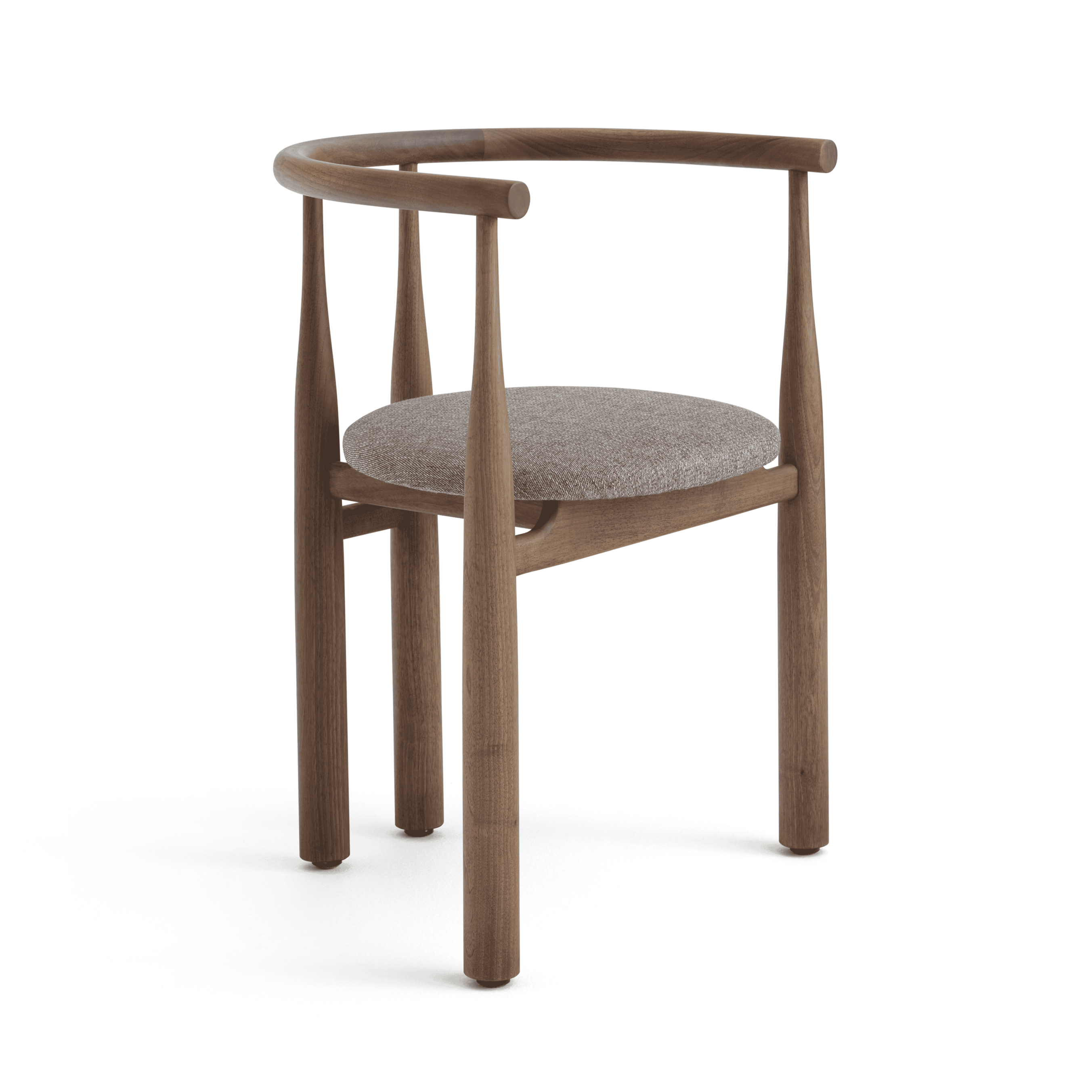 Bukowski chair upholstered with a nut base