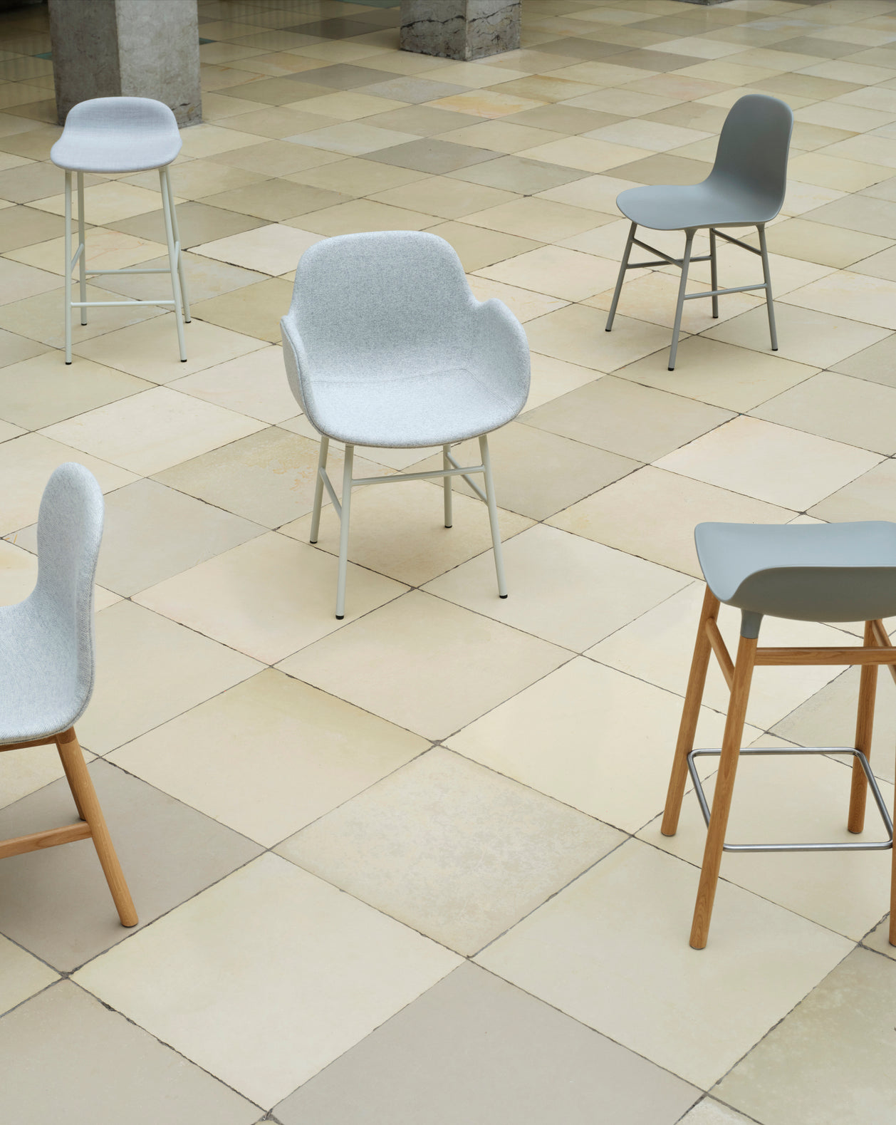 Hocker forms warm gray with a nutty base