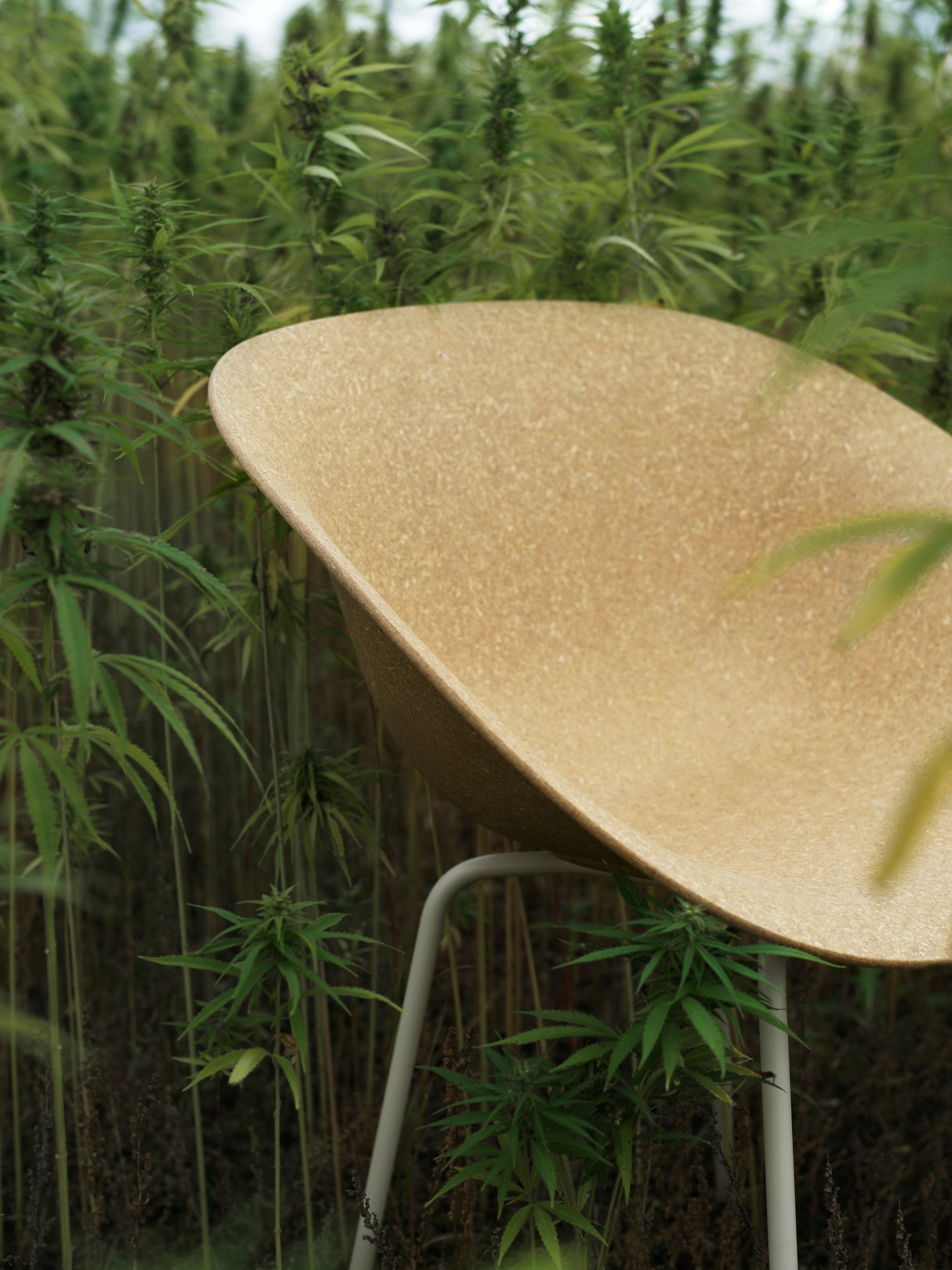 Armchair Mat Chair Beige with a black base