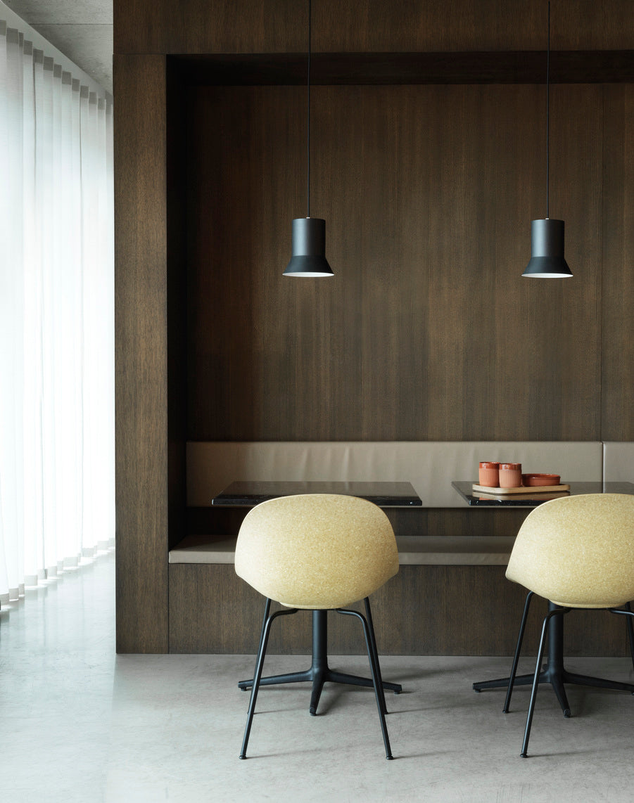 Allez cafe table Wooden top with a black base