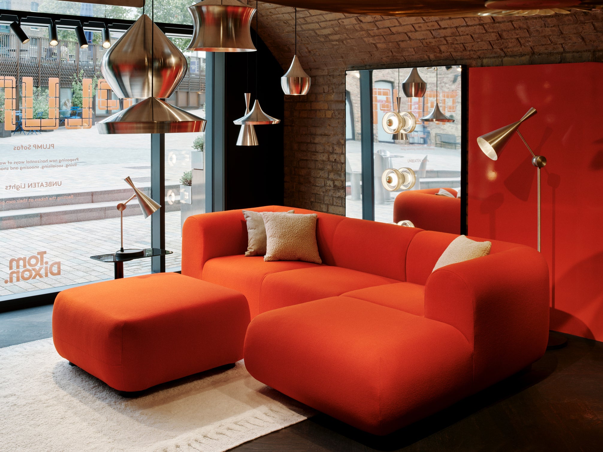 Upholstered plump ottoman