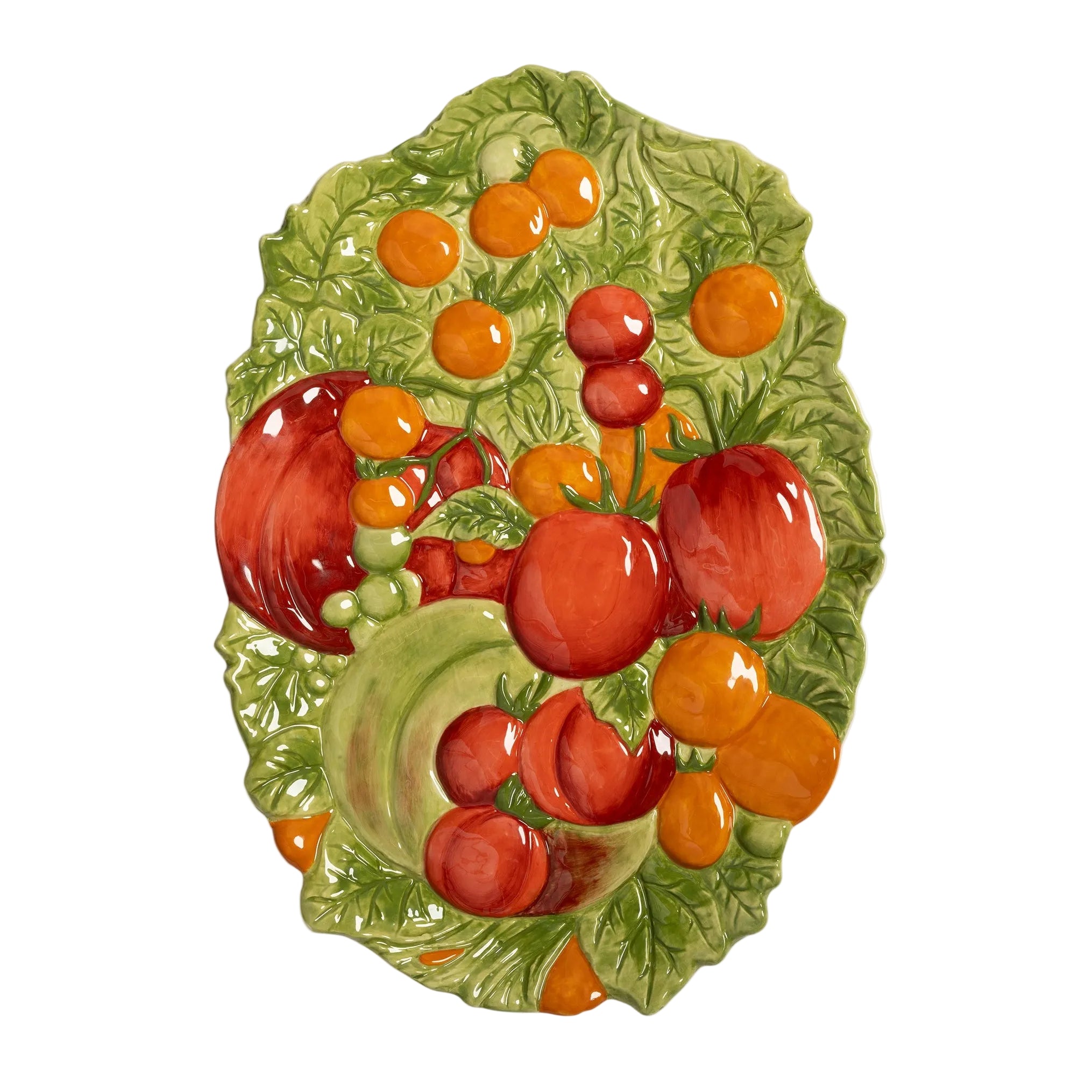 LEGUME TOMATO green with red platter