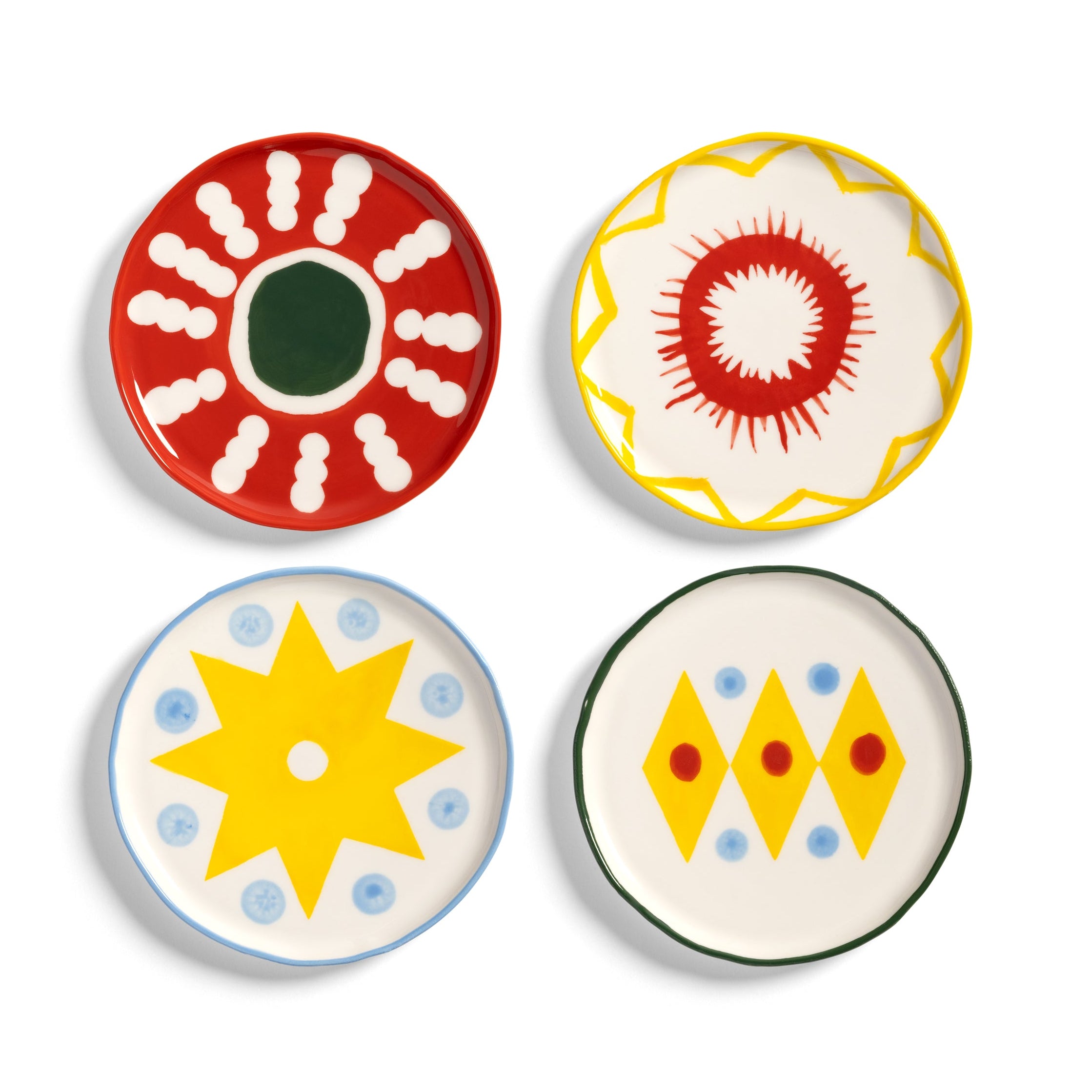 FESTIVO Colorful Porcelain Dessert Plate Set