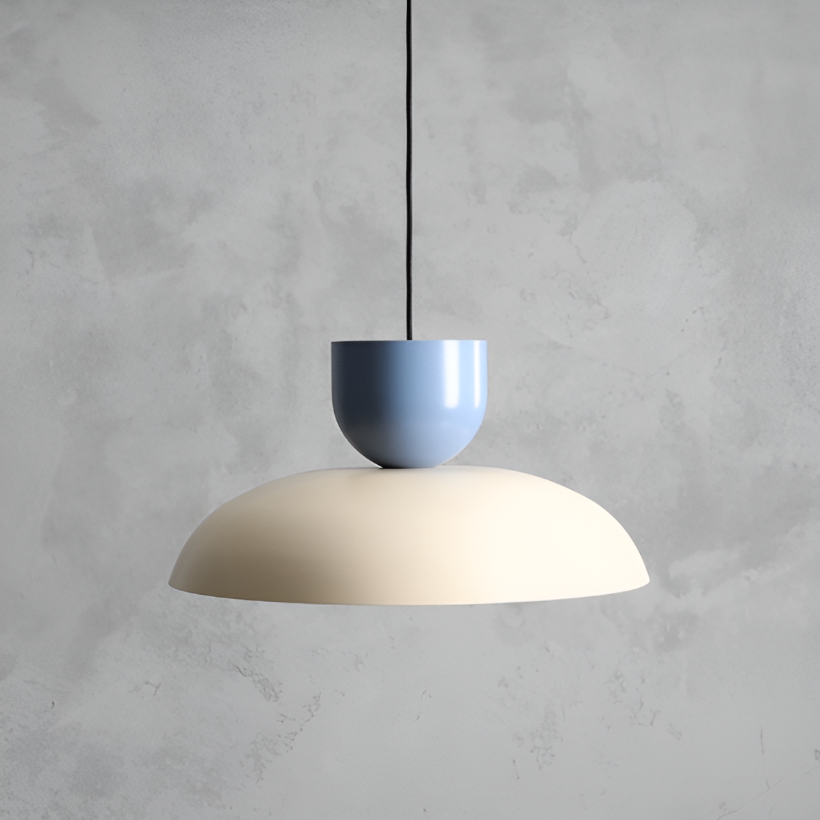 Hängelampe ELLA creme mit blau