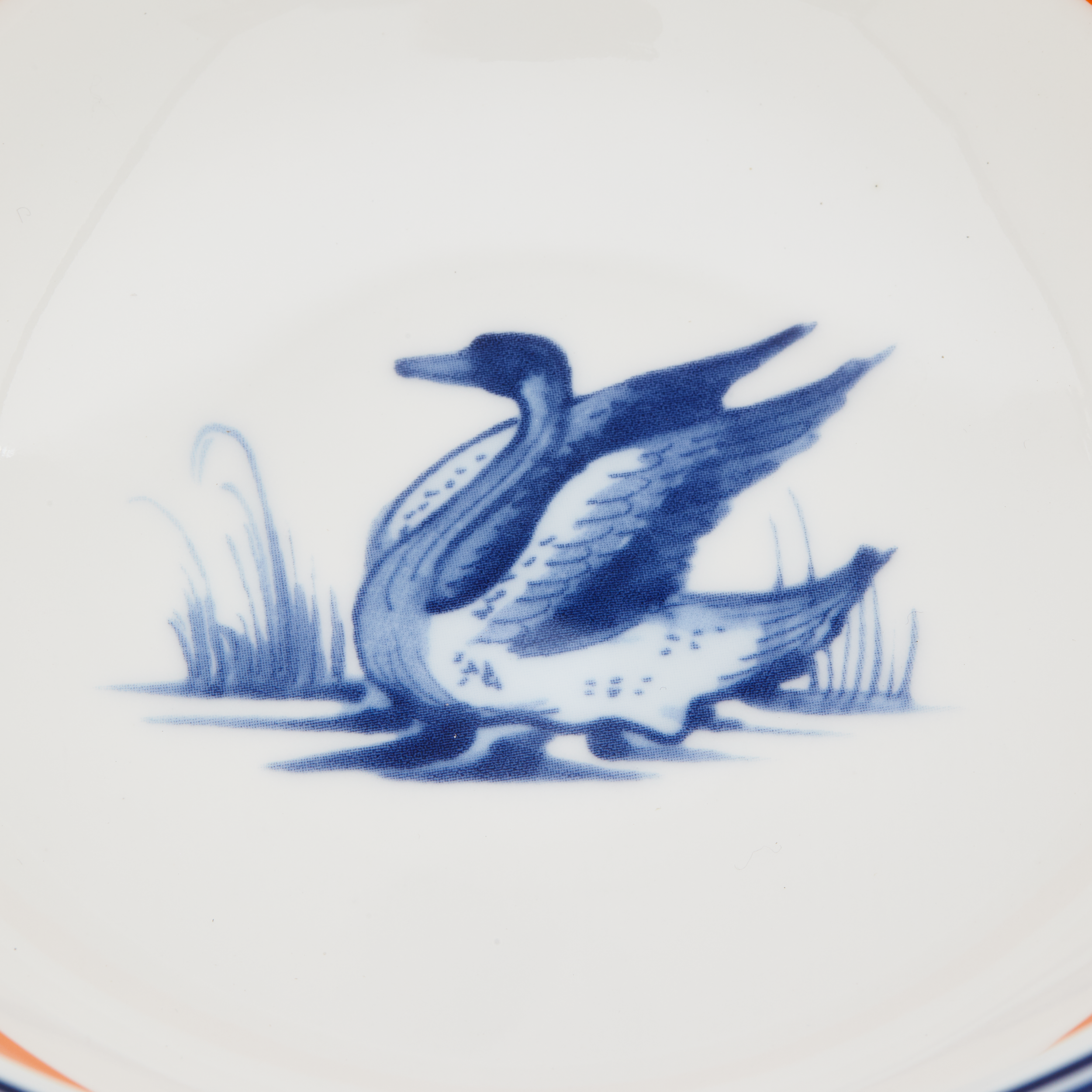 BIRD Bowl white with orange and blue