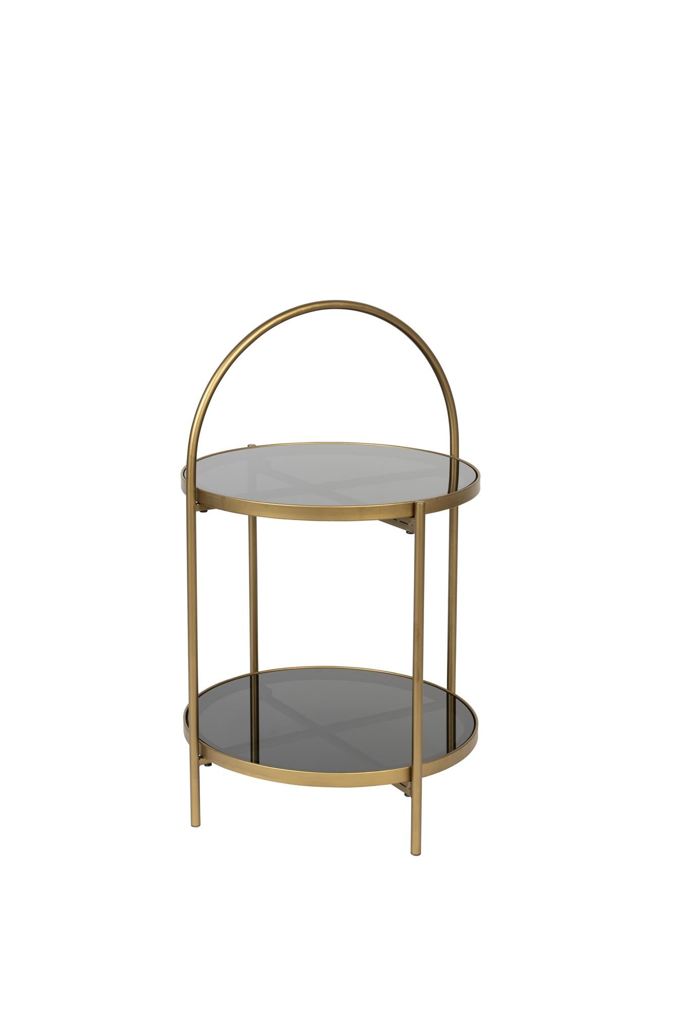 MAEVE side table black glass with gold