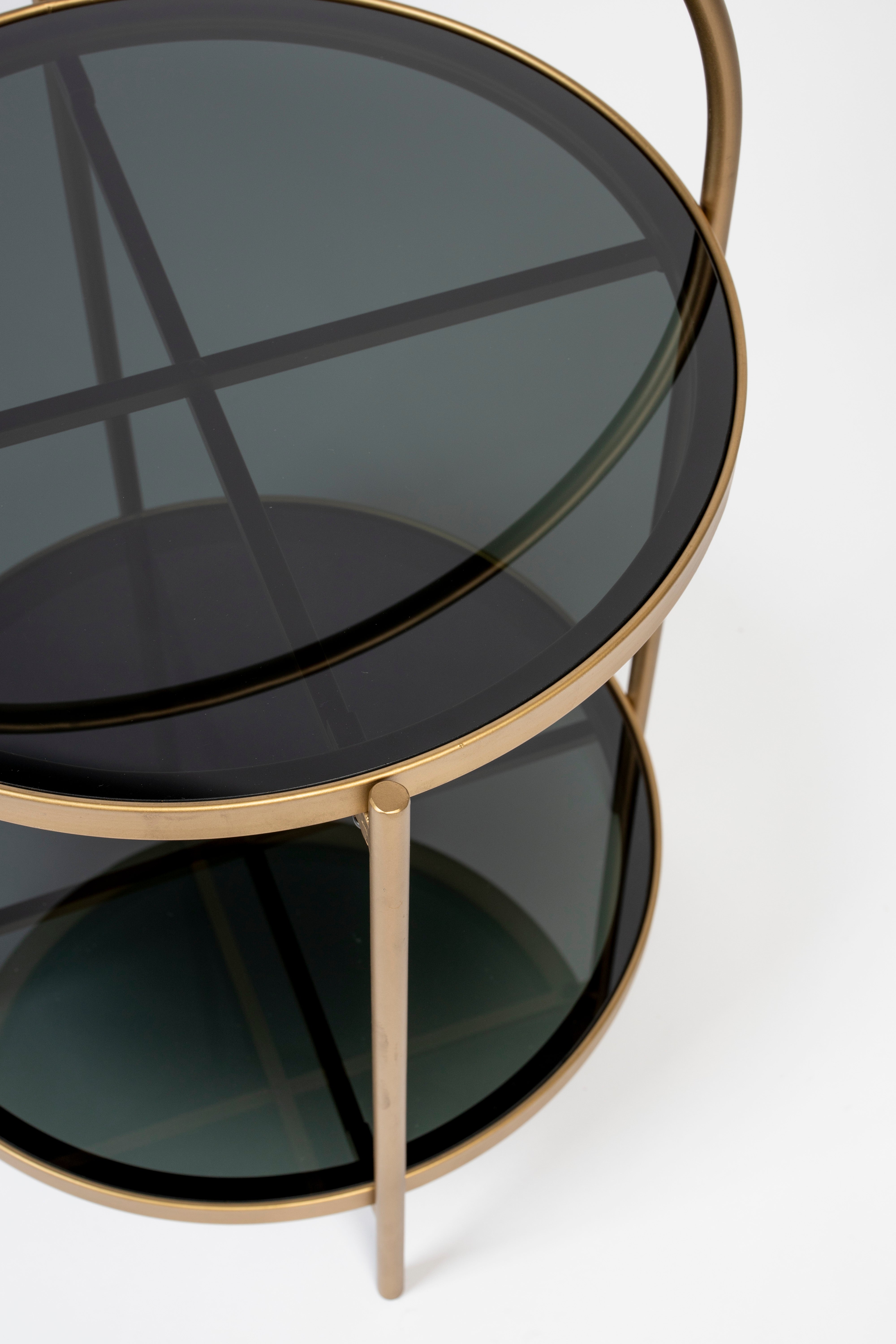 MAEVE side table black glass with gold