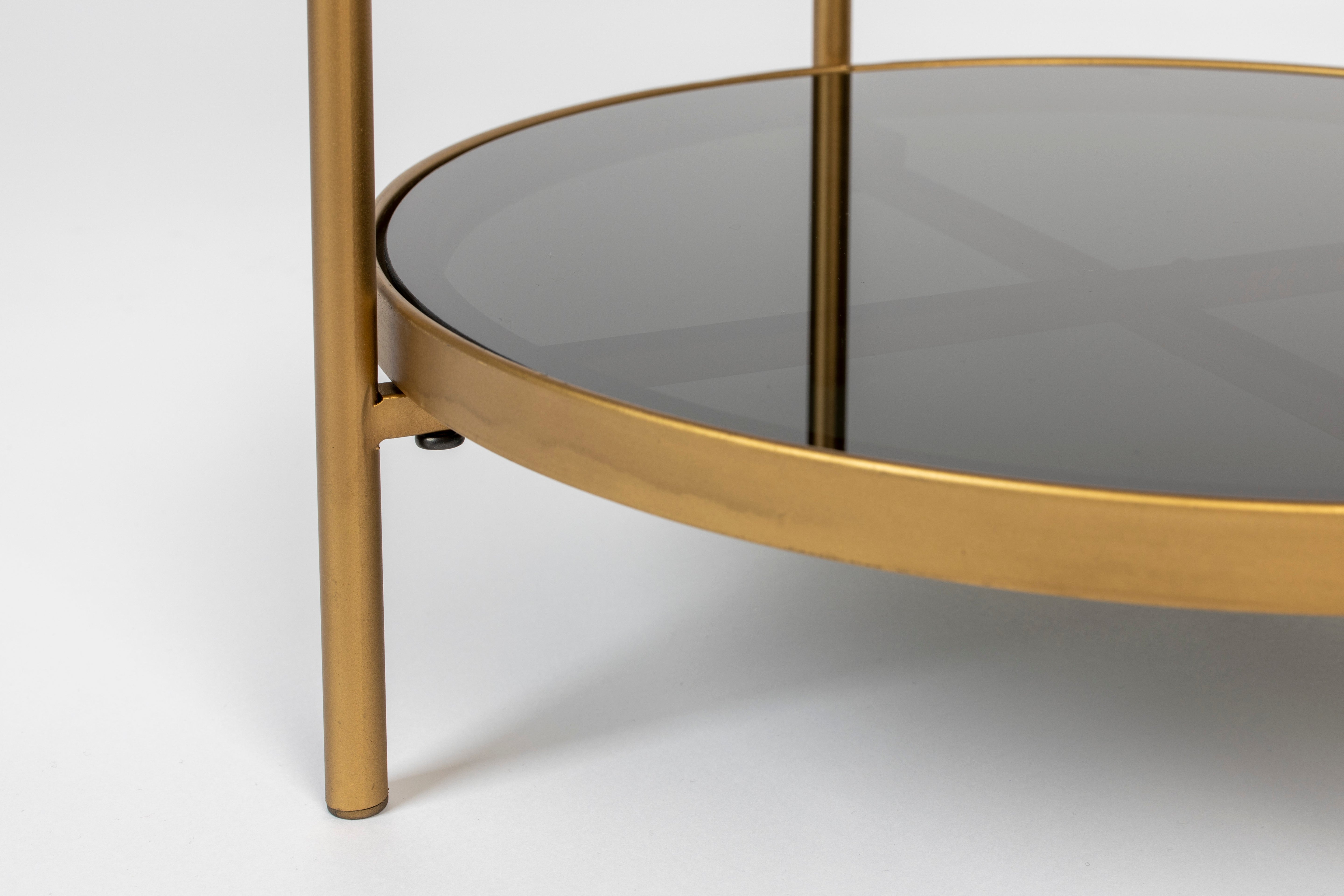 MAEVE side table black glass with gold