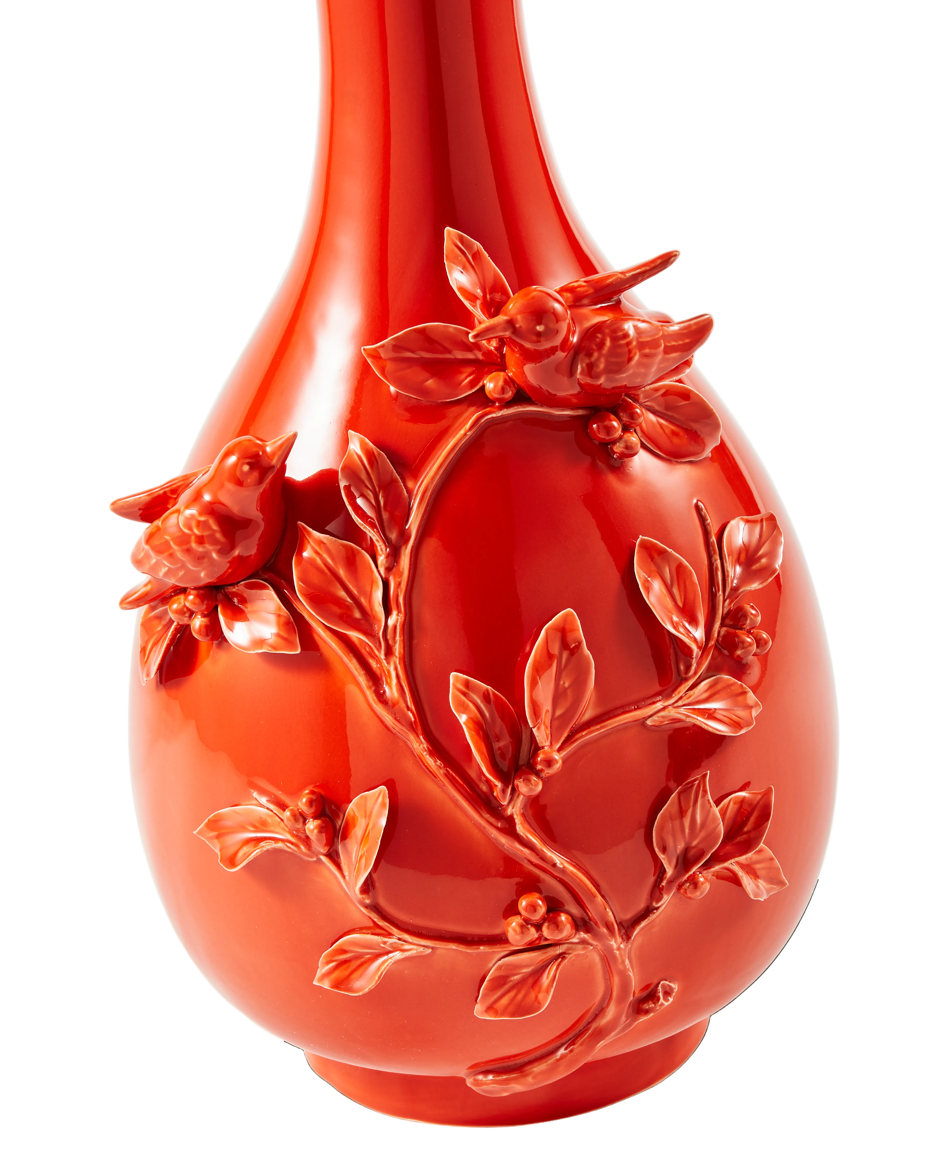3D BIRDS Vase dark orange