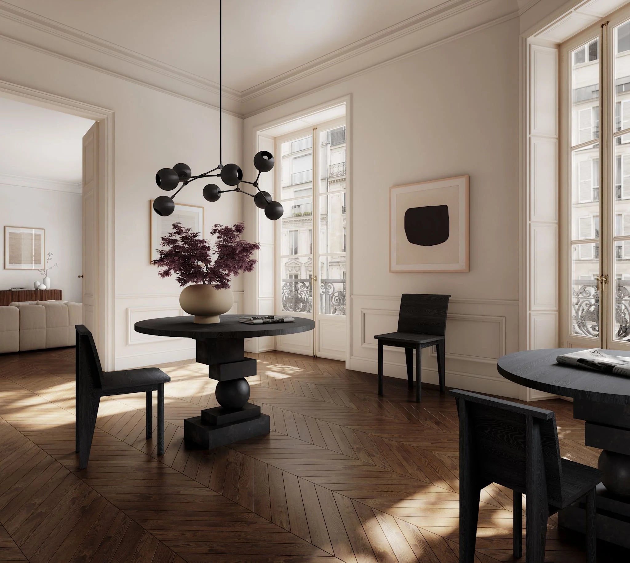 Pendelleuchte DROP GLOBE schwarz verbrannt