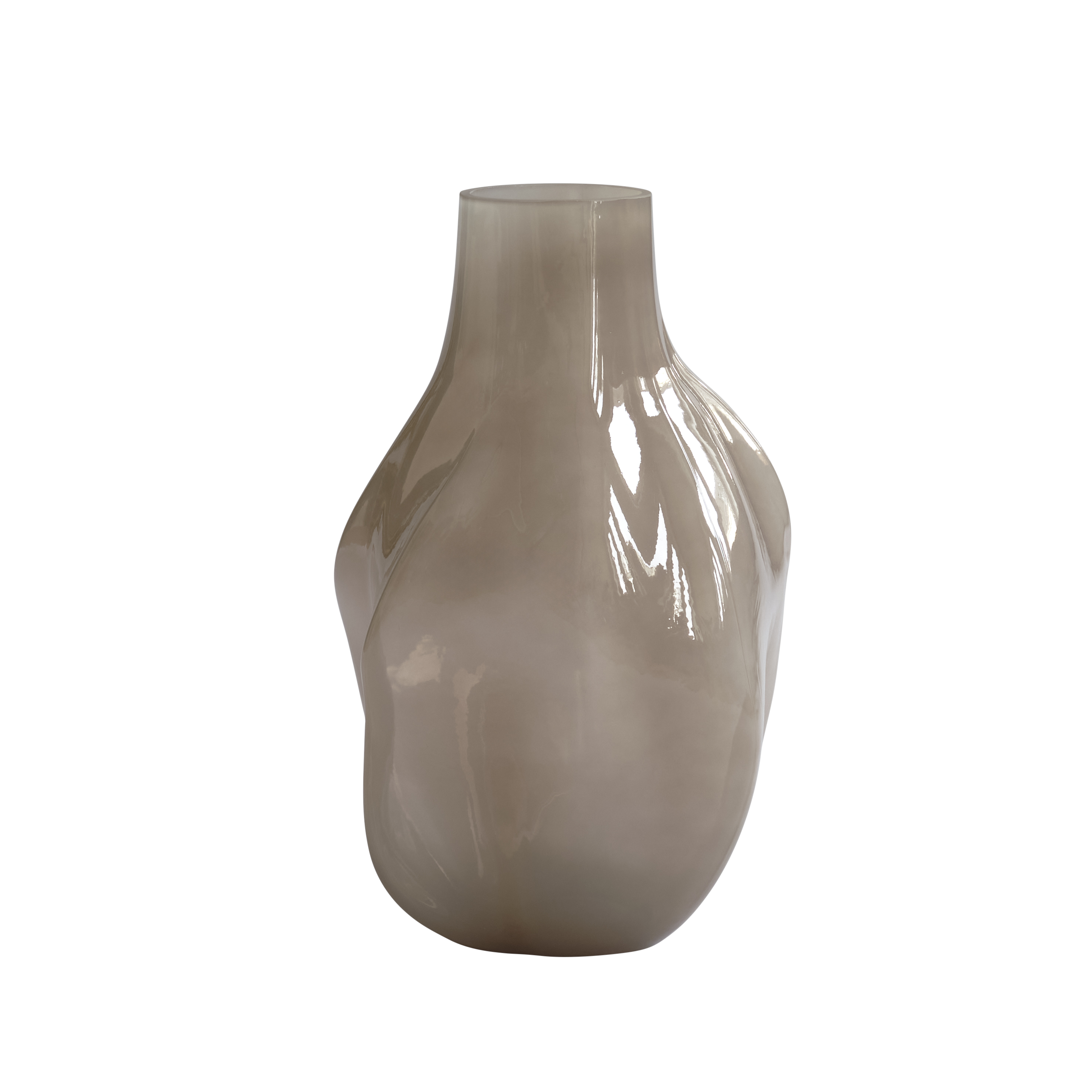 BAKKU dark beige glass vase