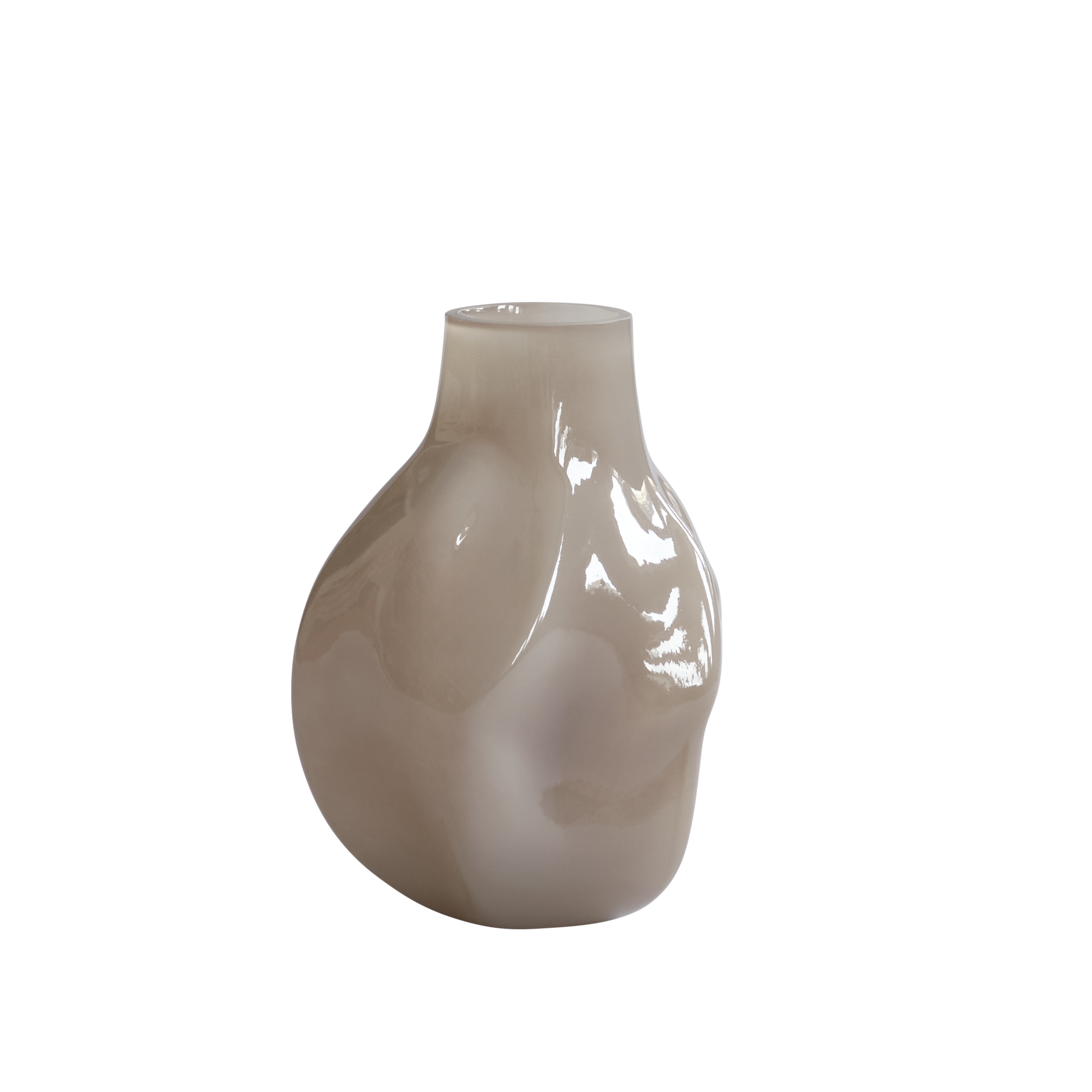 BAKKU dark beige glass vase