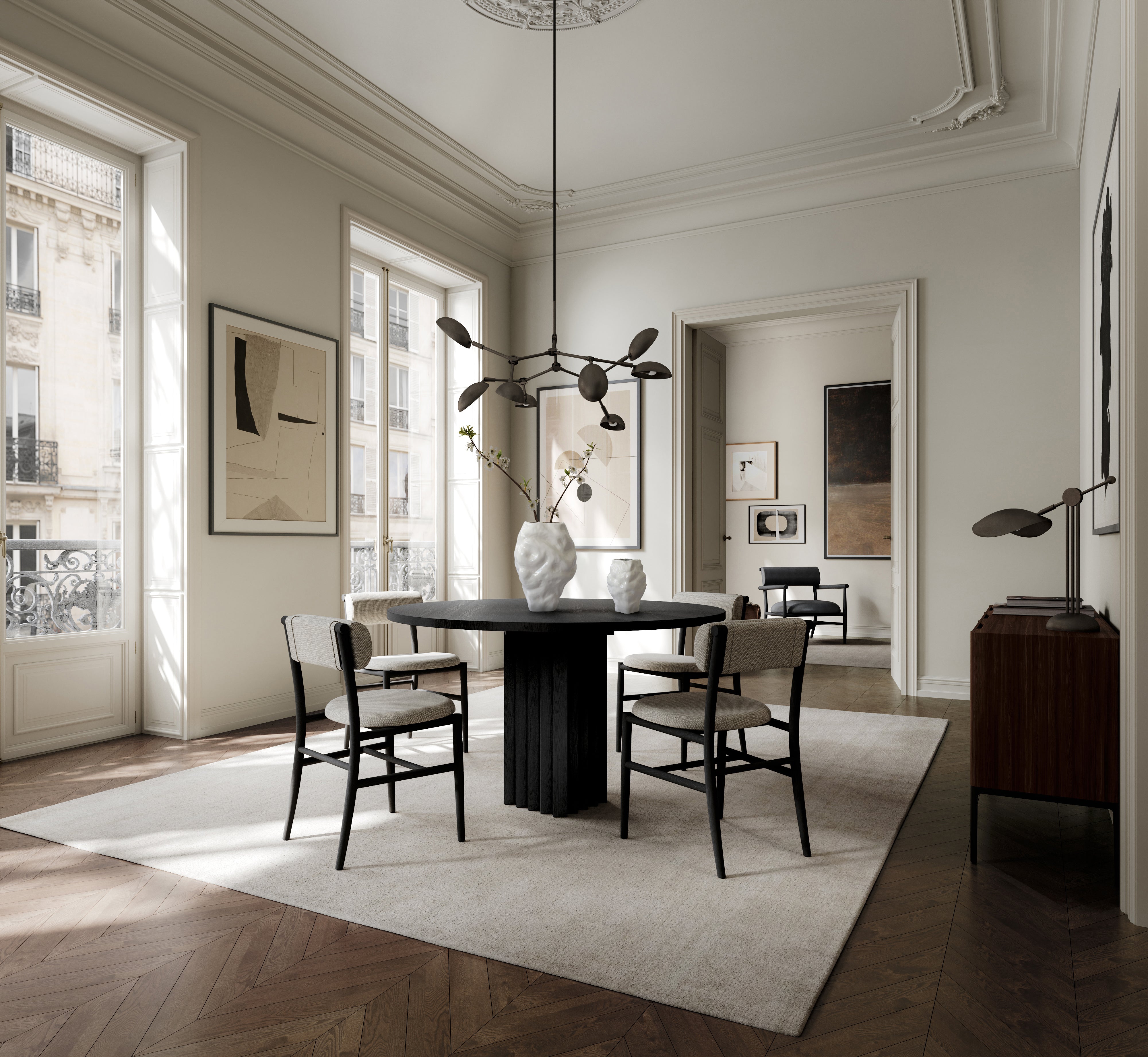 Round table ARC black oak