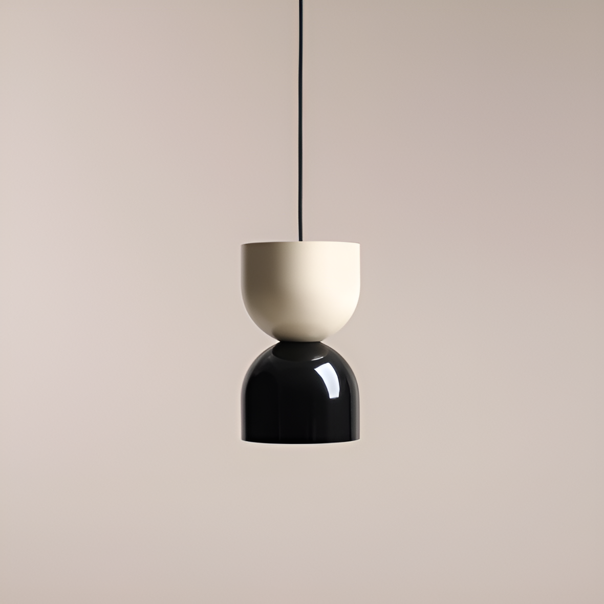 Lui cream hanging lamp with black