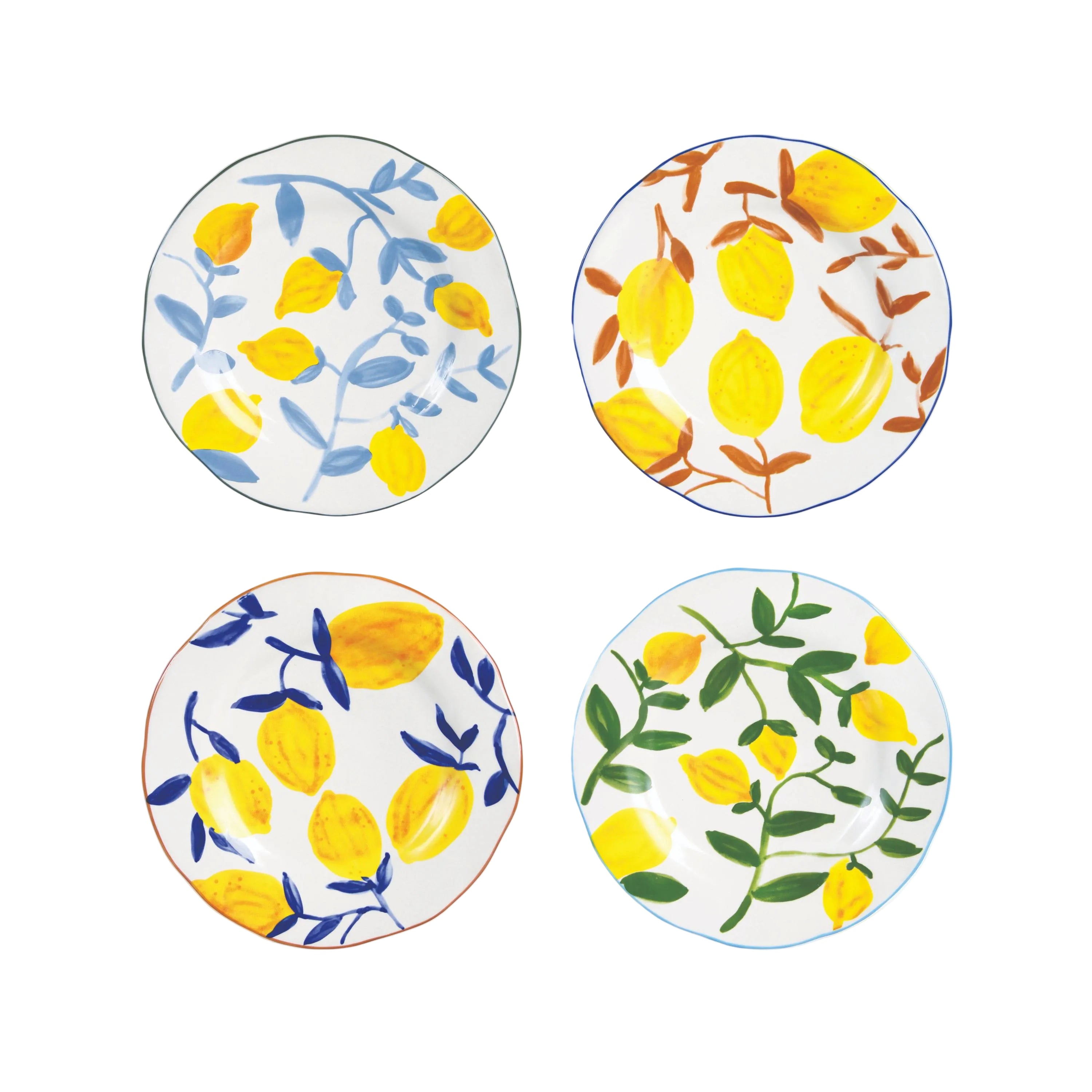 LEMON TWIG Colorful Stoneware Plate Set