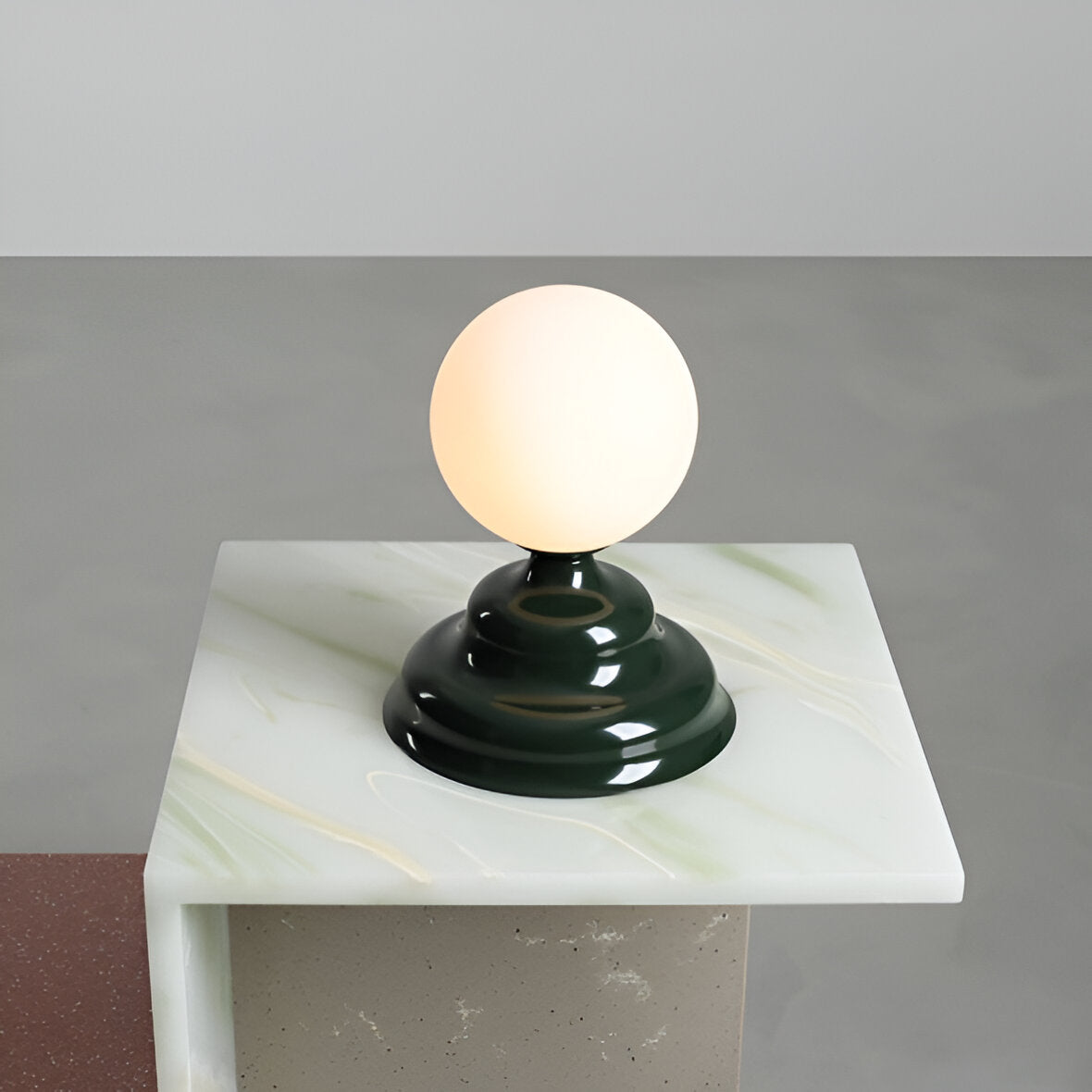 Tischleuchte mit Glasschirm WAVE grün
