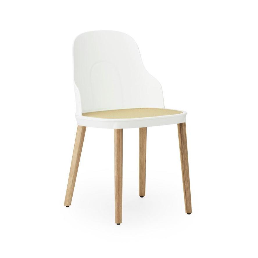 White Allez Stuhl mit Wicker und Eichenbasis