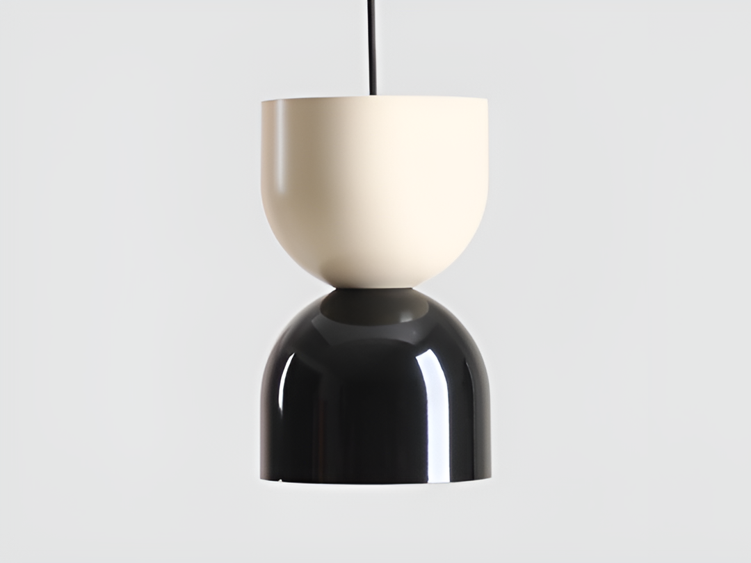 Lui cream hanging lamp with black